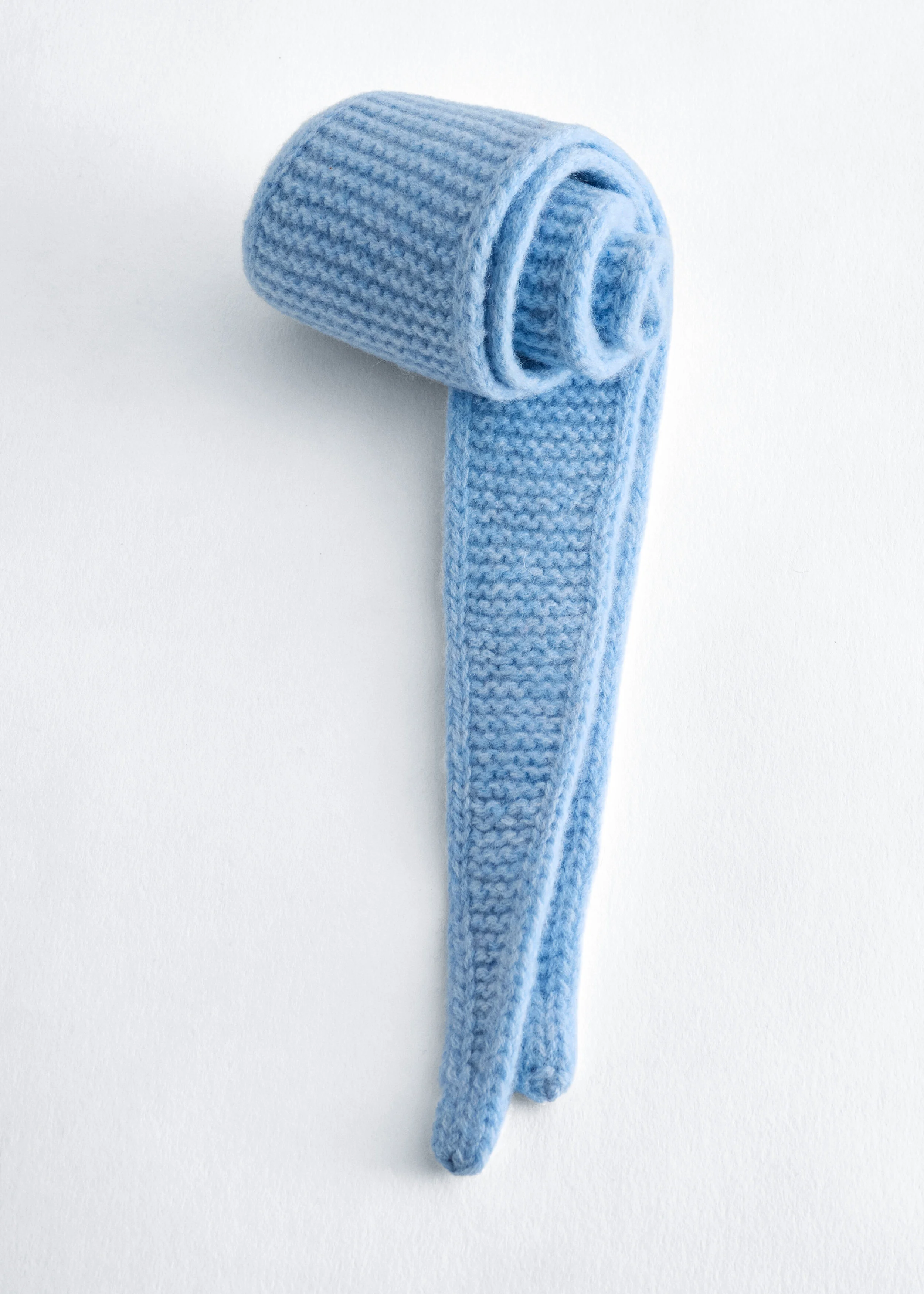 Garter Knit Wool Scarf - 1