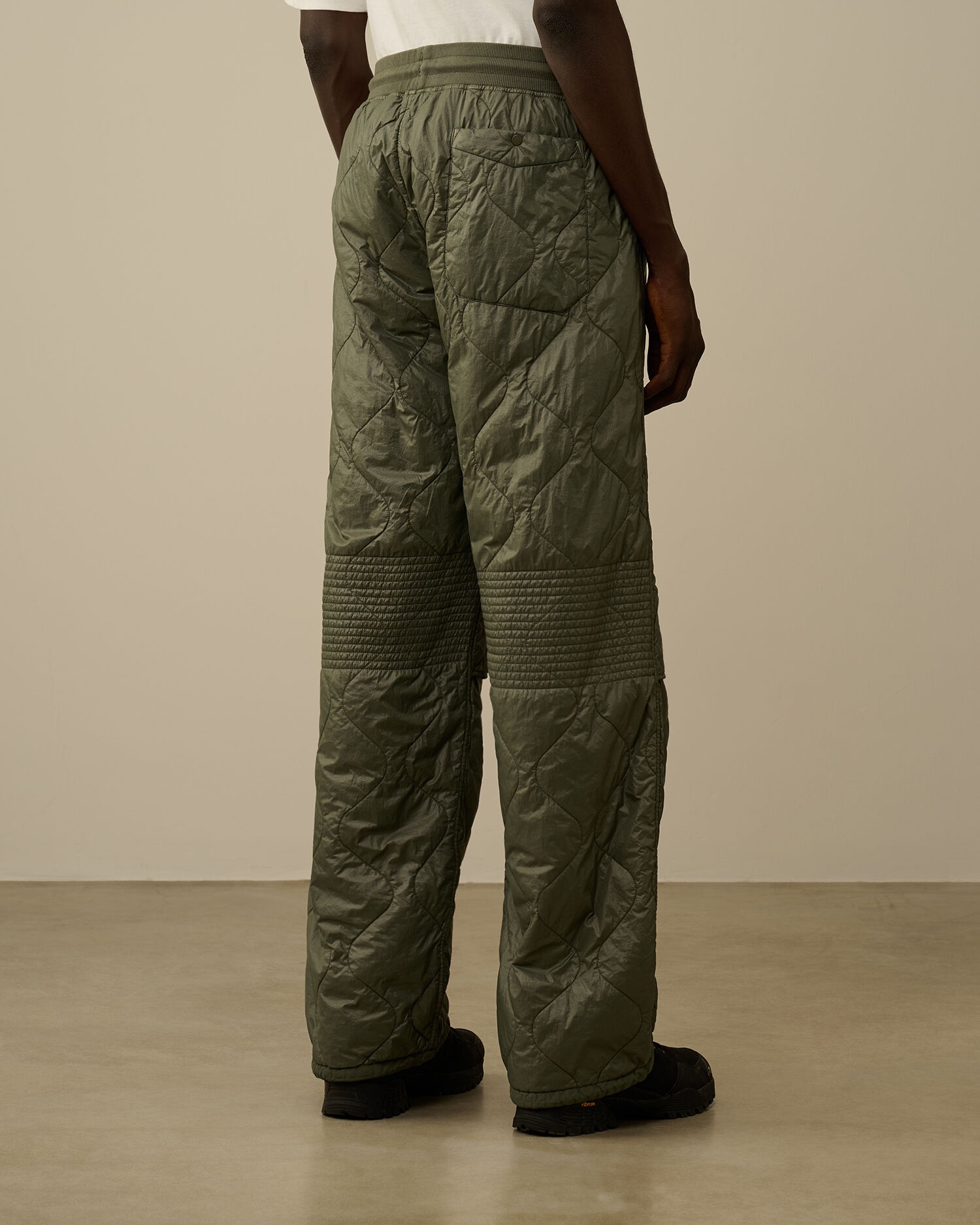 Diagonal Raised Fleece Mixed Quilted Sweatpants - 3