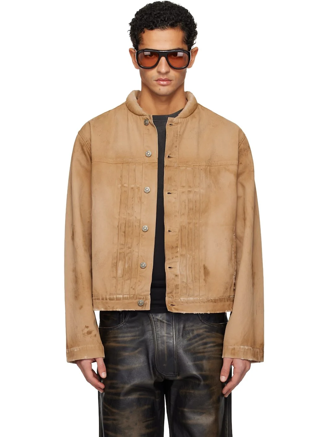 Tan 424 Collection Trucker Jacket - 1