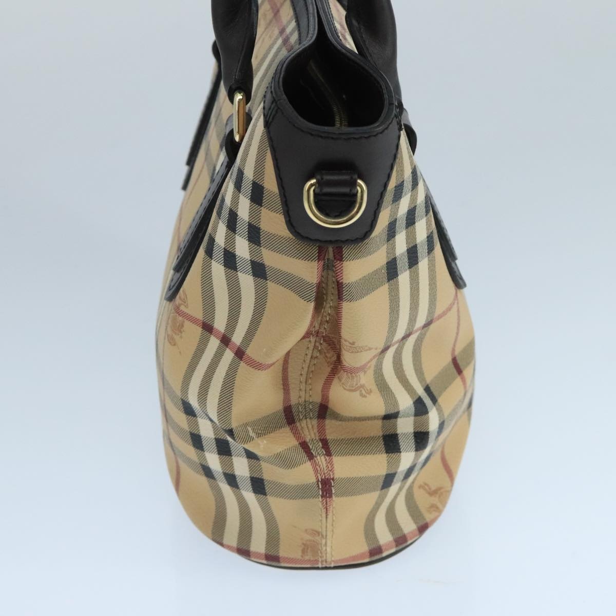 Burberry Nova Check Hand Bag Pvc Leather Beige - 5