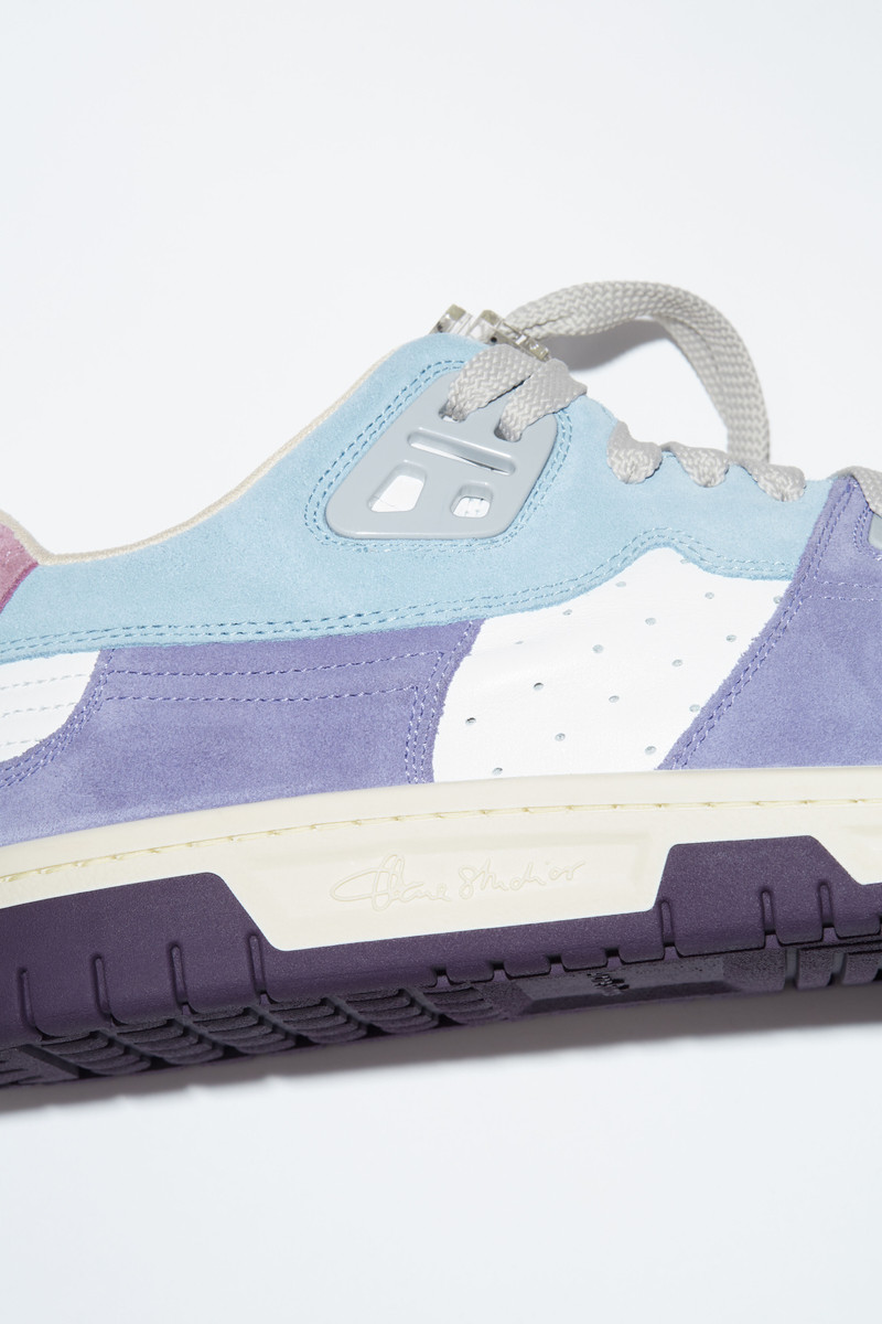 Low top suede sneakers - Blue/white 7