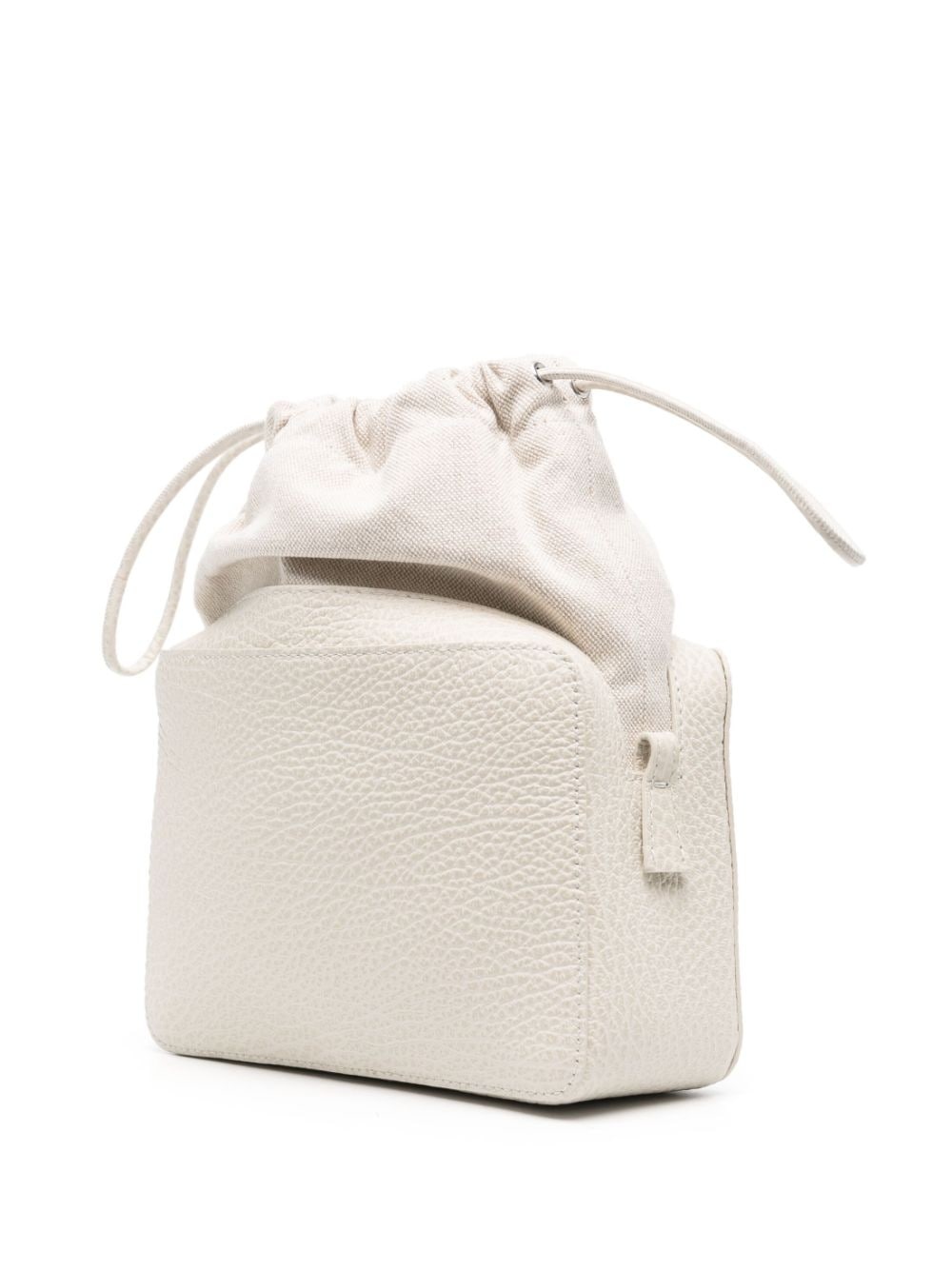 logo-patch leather bucket bag - 3