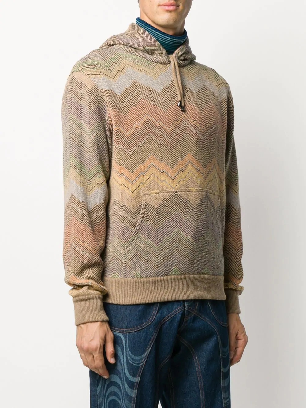 zigzag wool knit hoodie - 3