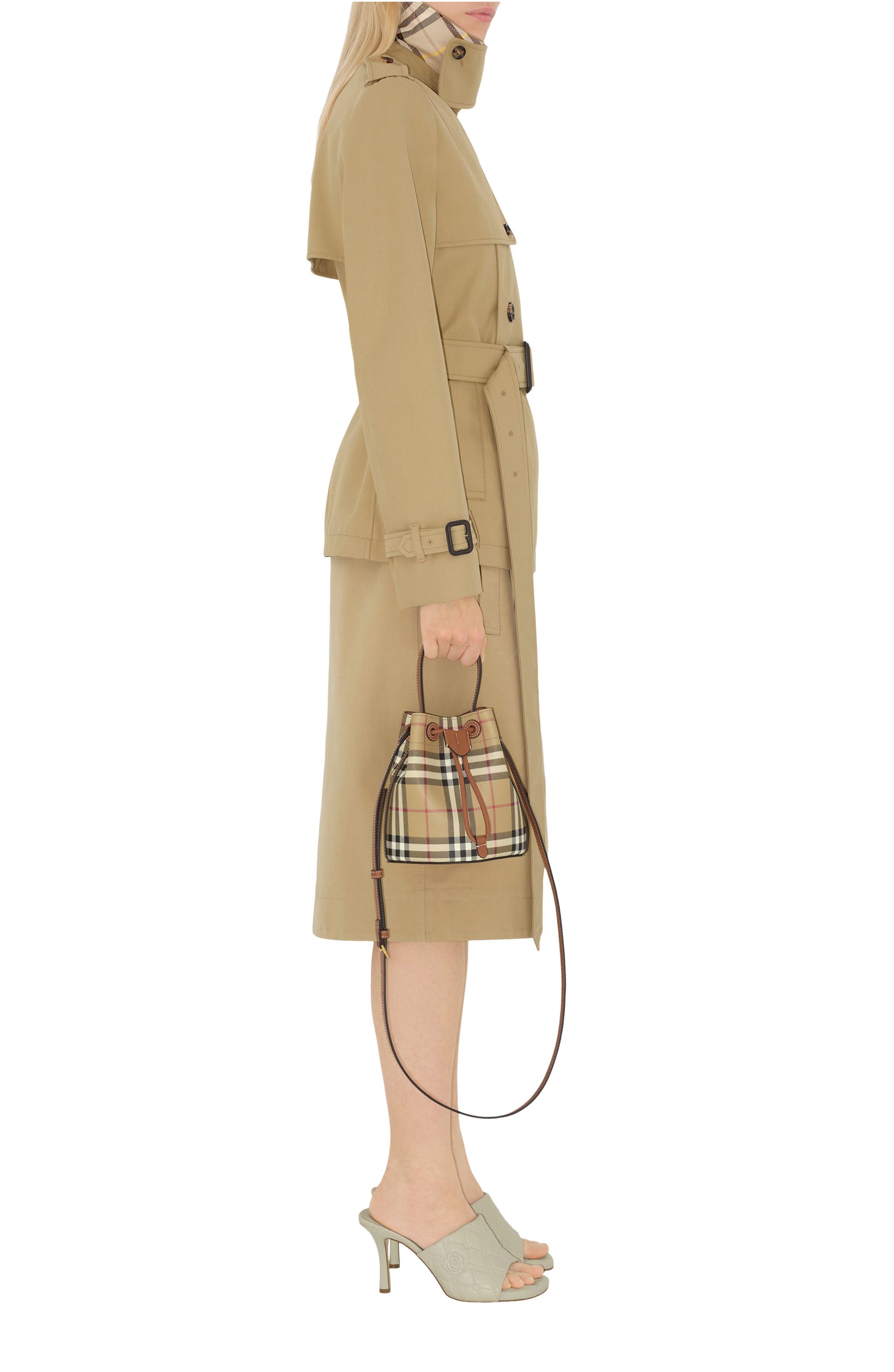 burberry Mini Check Bucket Bag in Vintage Check/Briar Brown at Nordstrom - 5