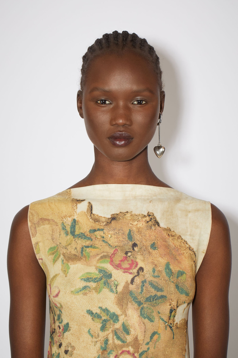 Carpet print dress - Beige/ecru 5