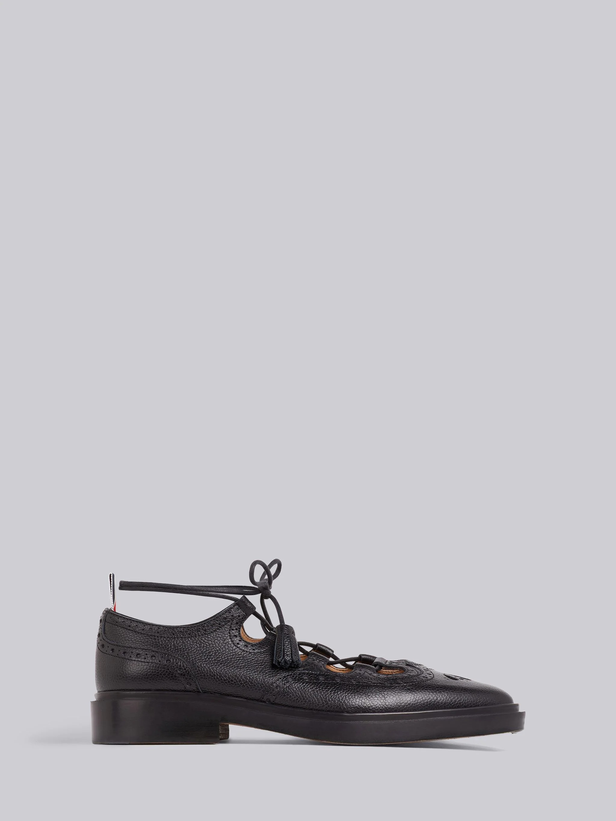 Black Pebbled Calfskin Ghillie Brogue - 1