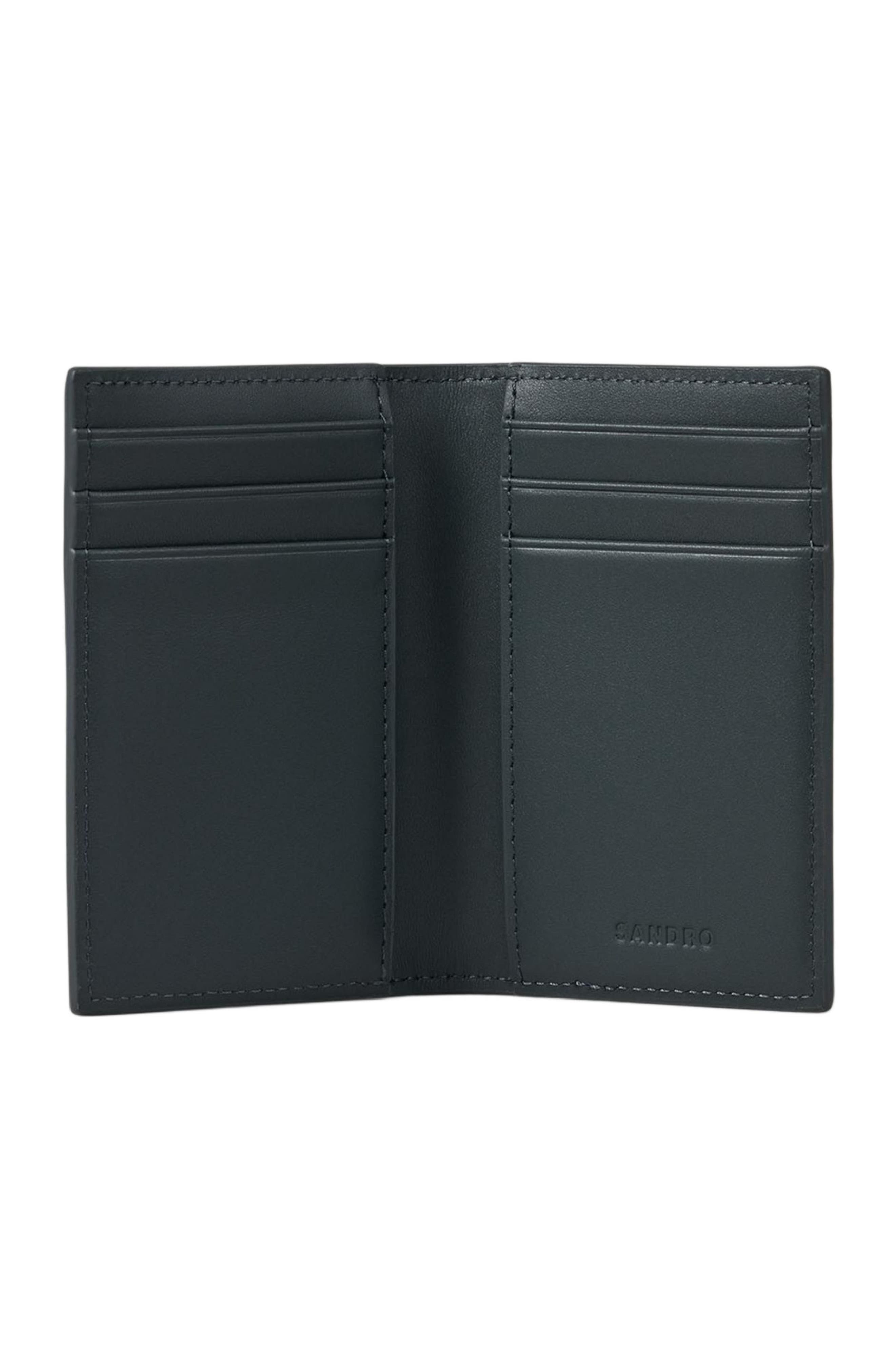 SANDRO Reconstituted leather leather wallet in Steel at Nordstrom - 3
