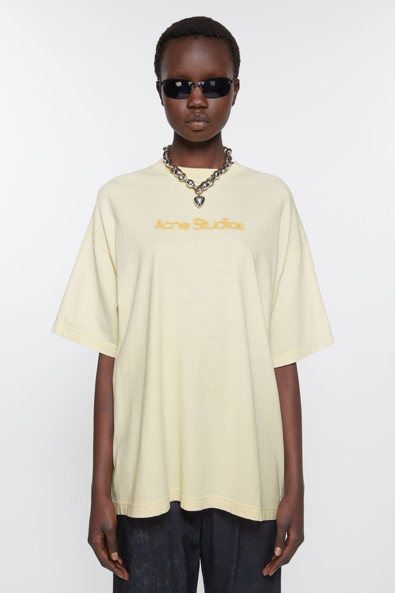 Acne Studios Blurred logo t-shirt - Relaxed unisex fit - Pale yellow outlook