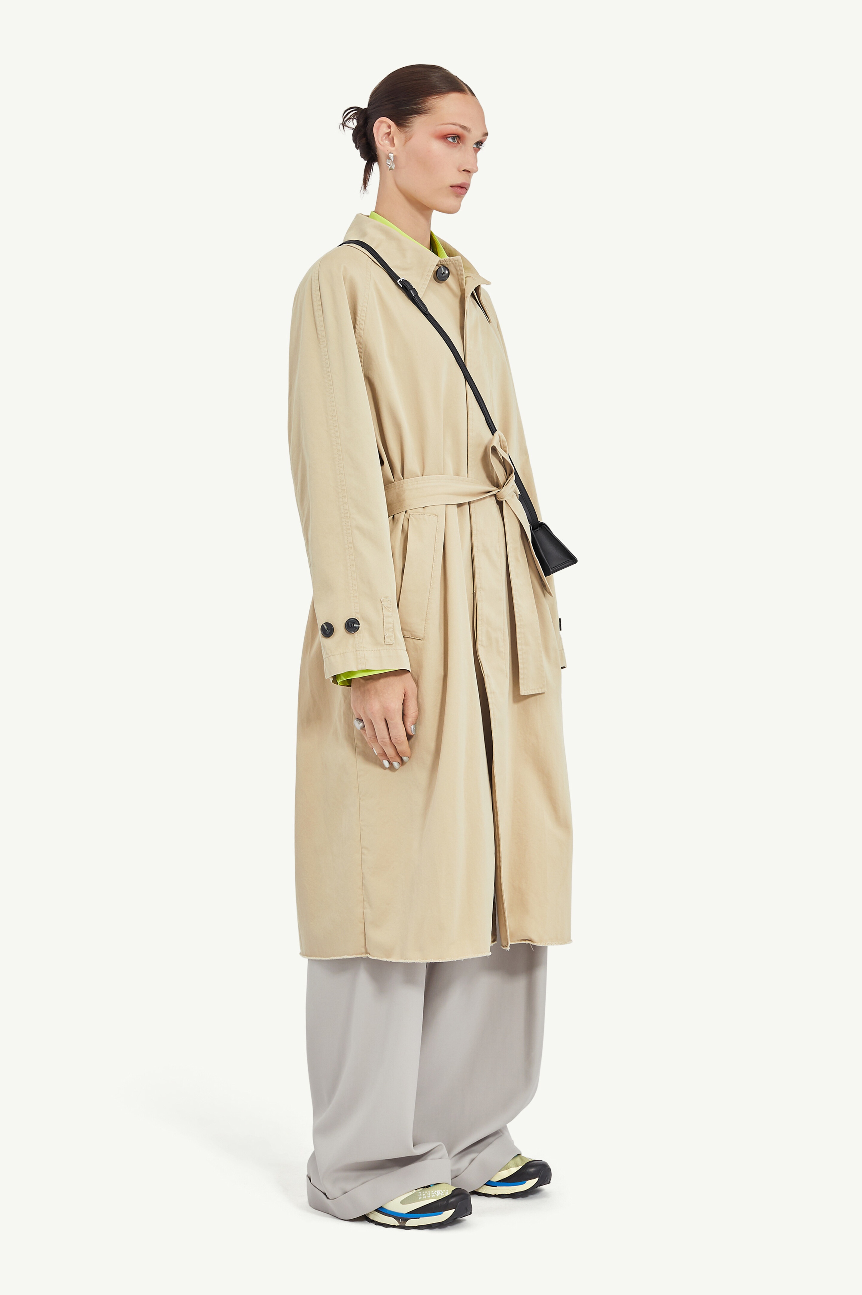 Raw Hem Trench Coat - 3