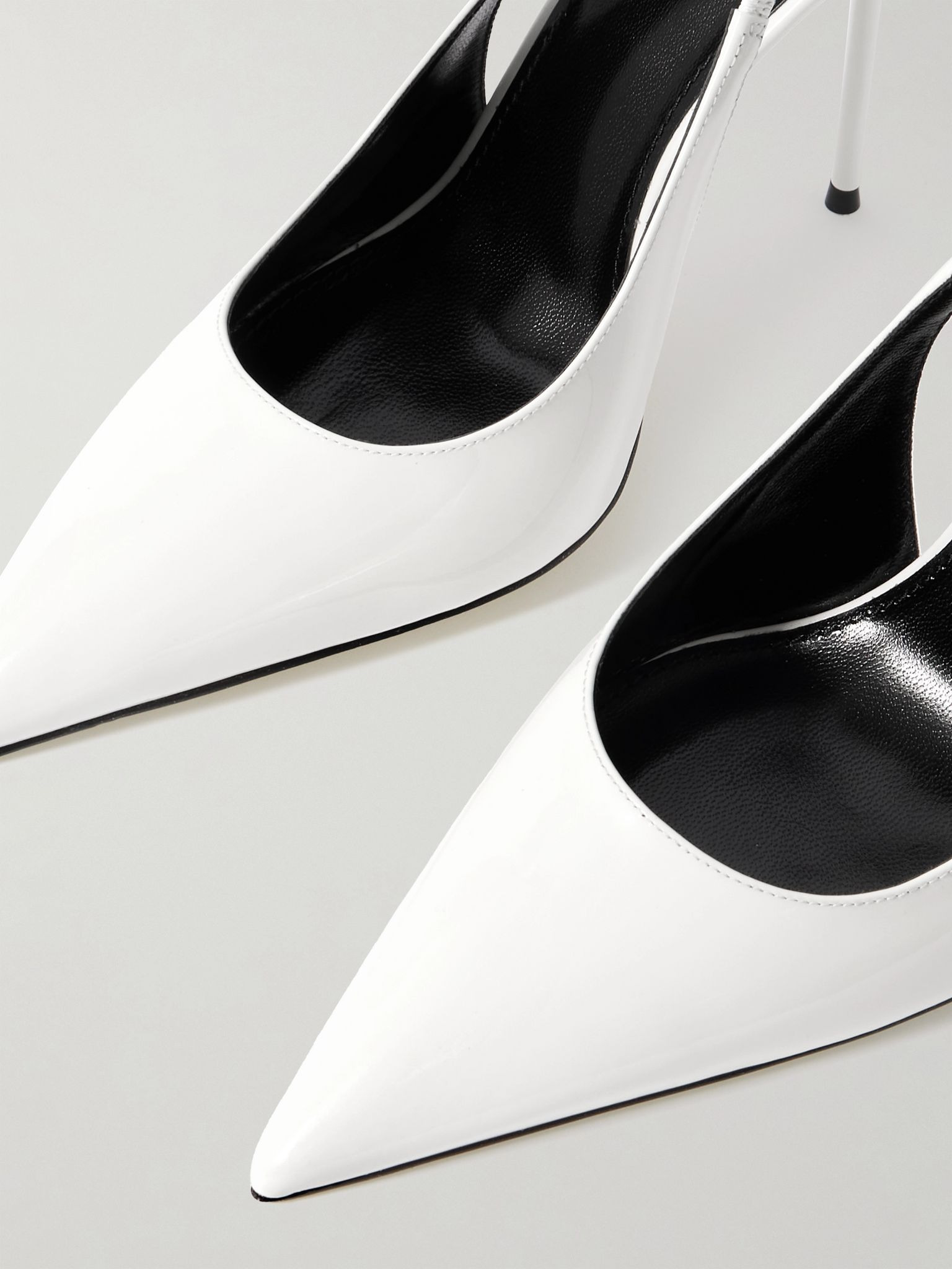 Lidia patent-leather slingback pumps White - 4