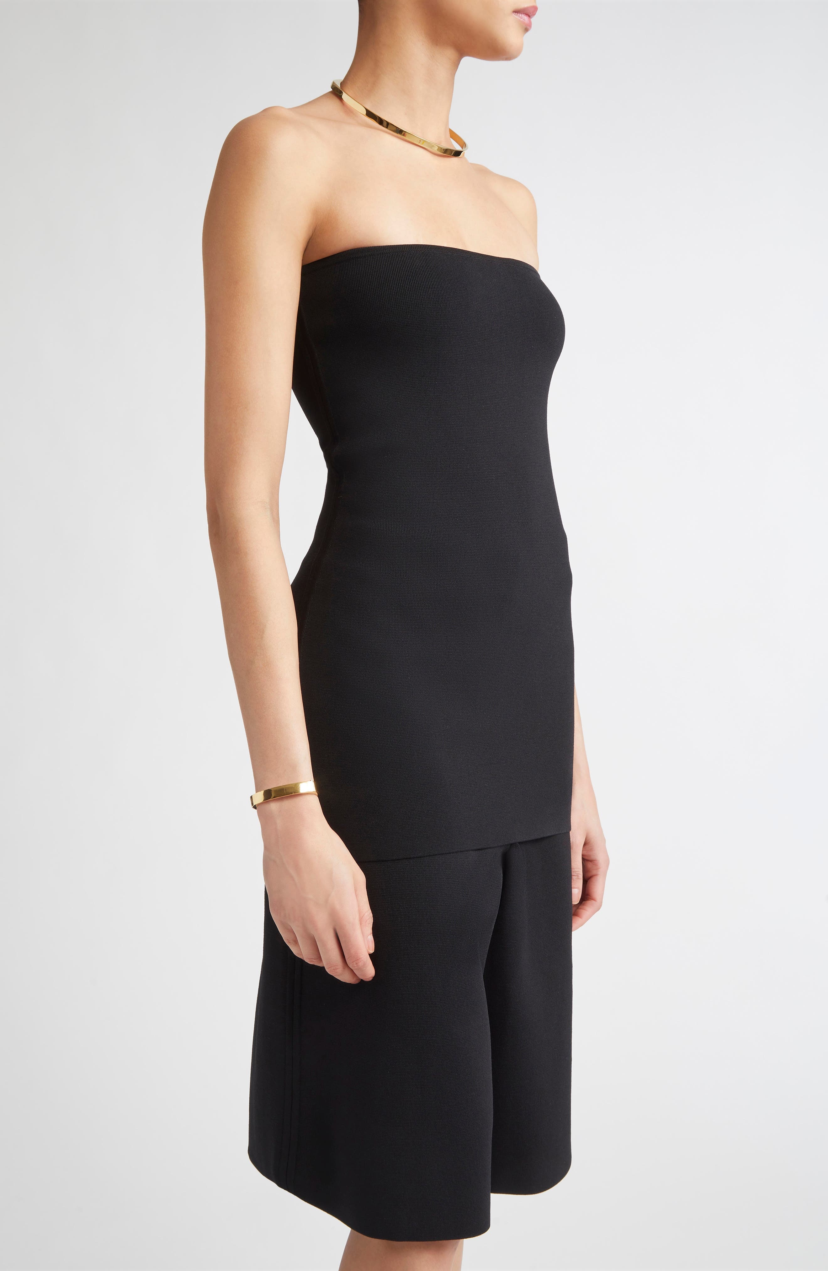 TOTEME Compact Knit Tube Top in Black at Nordstrom - 4