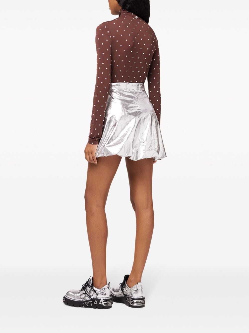 crystal-embellished high-neck top - 3