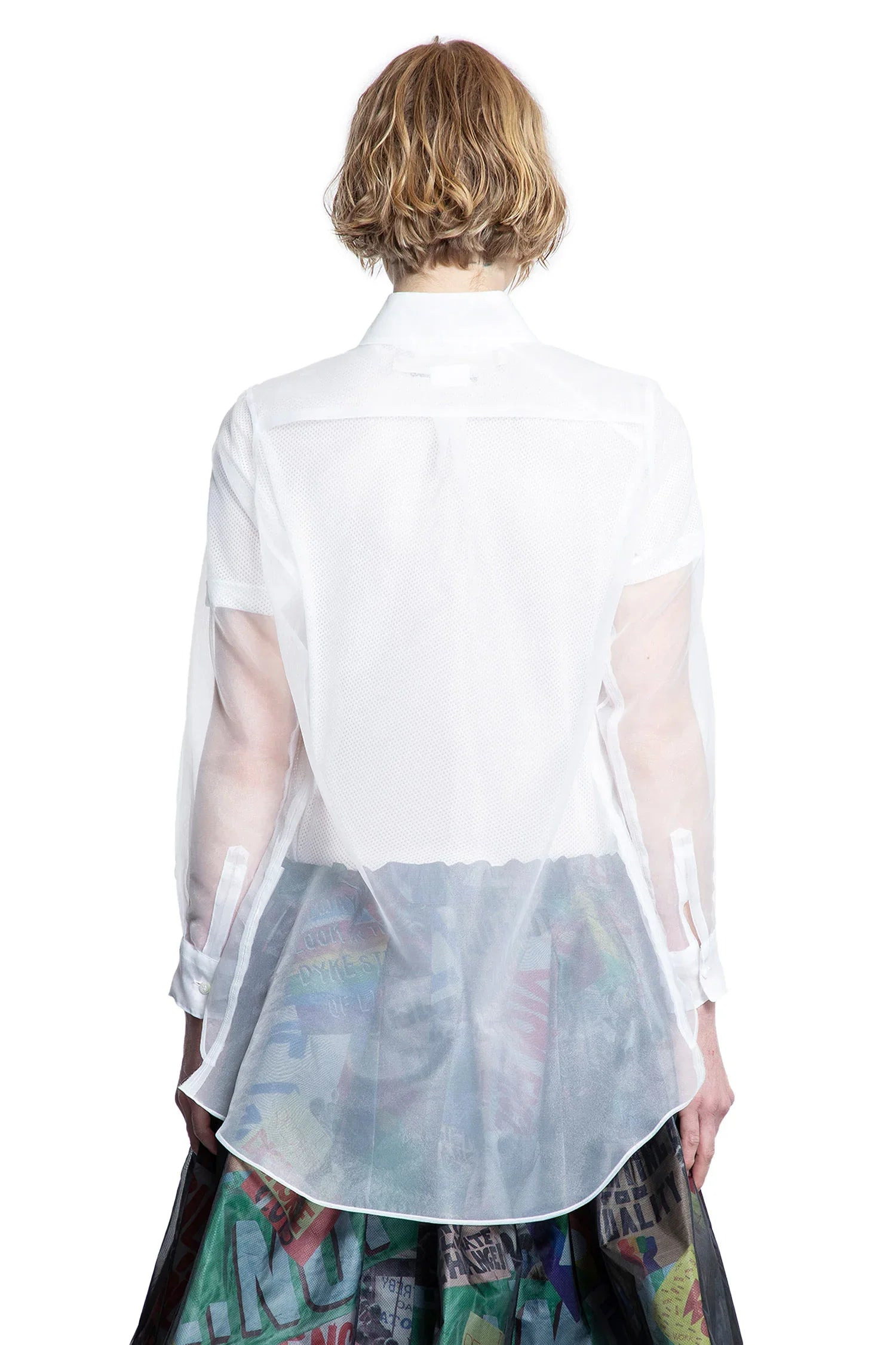 Layered-Wool-Mesh-And-Tulle-Shirt - 3