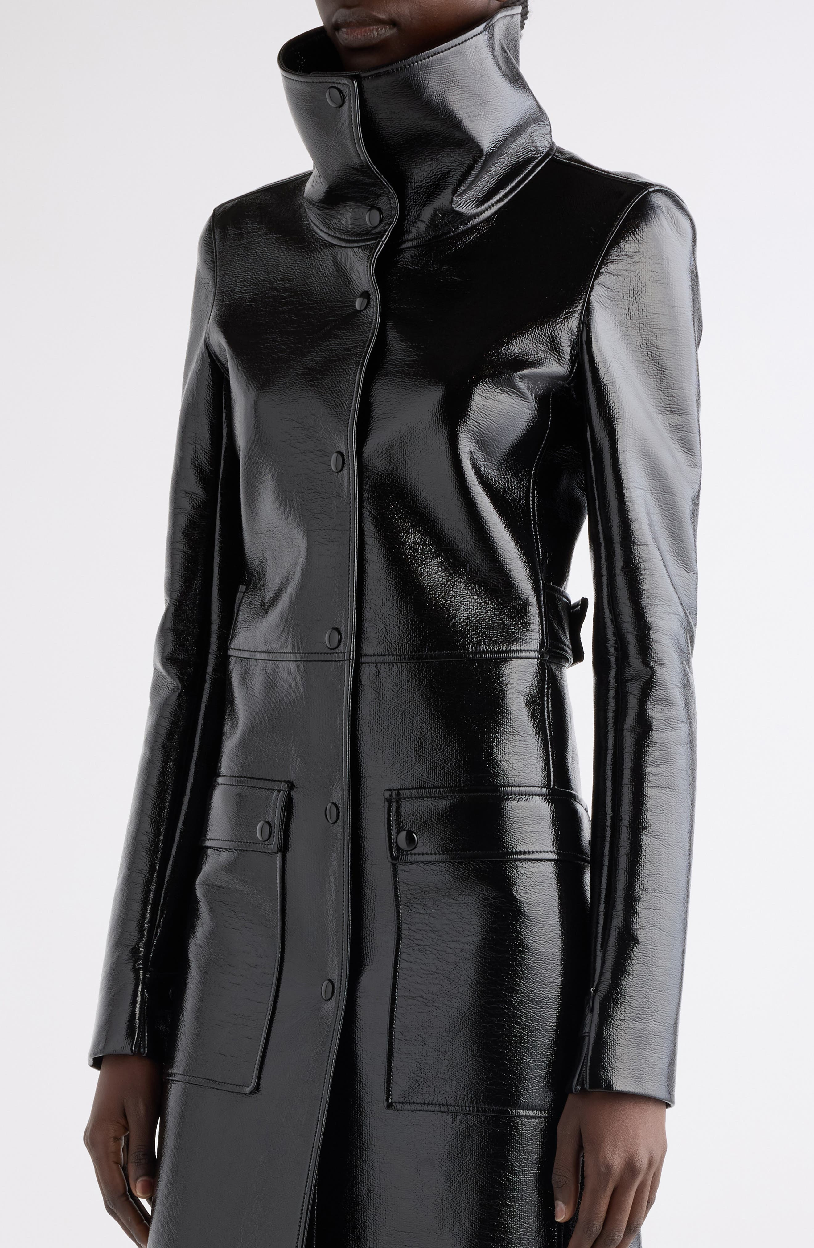 Courrèges Heritage Vinyl Trench Coat in Black at Nordstrom - 4