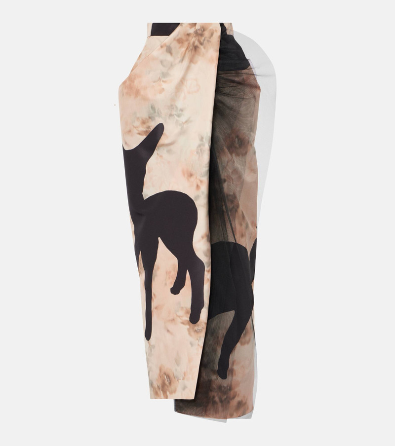 deer-print draped maxi skirt 1