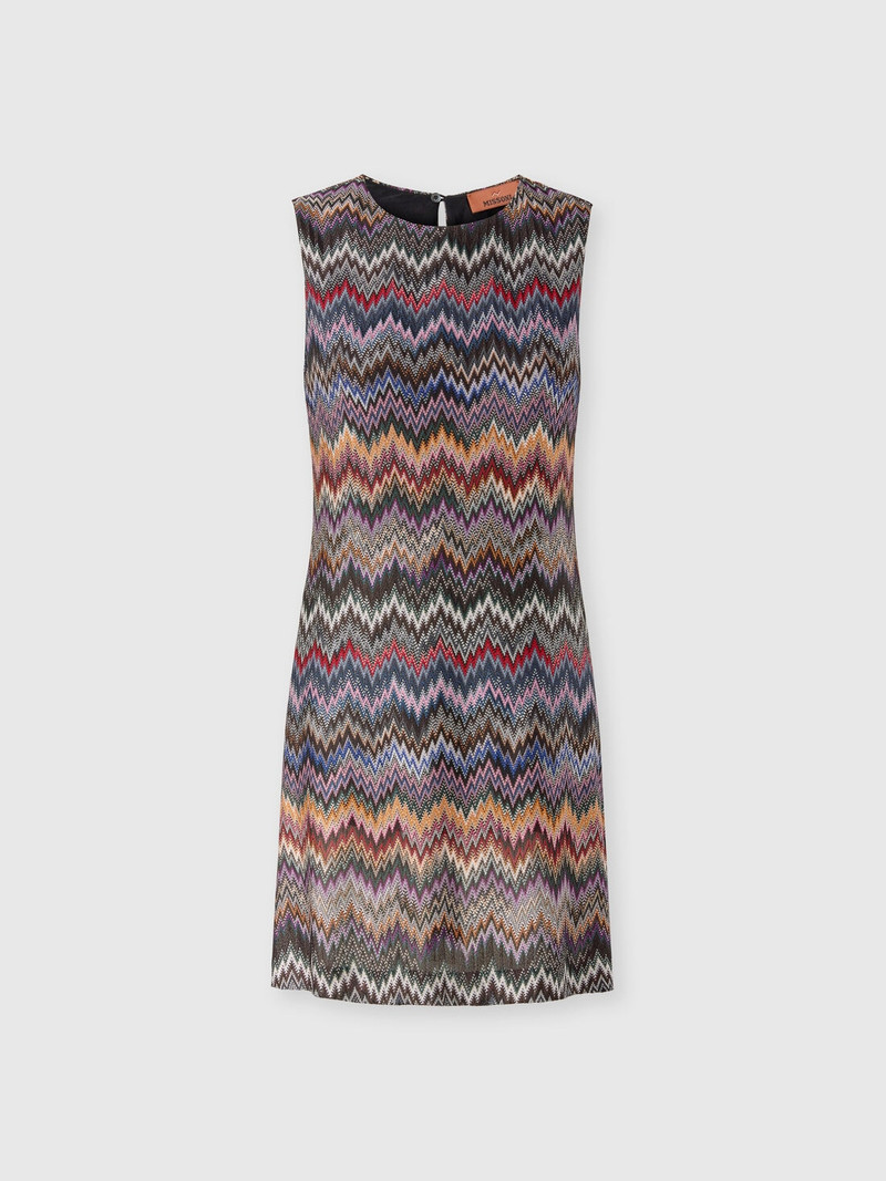 Crew neck mini dress with snake pattern 1