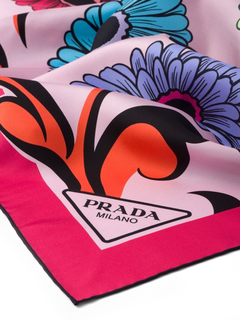pop-retro floral-printed silk scarf - 2