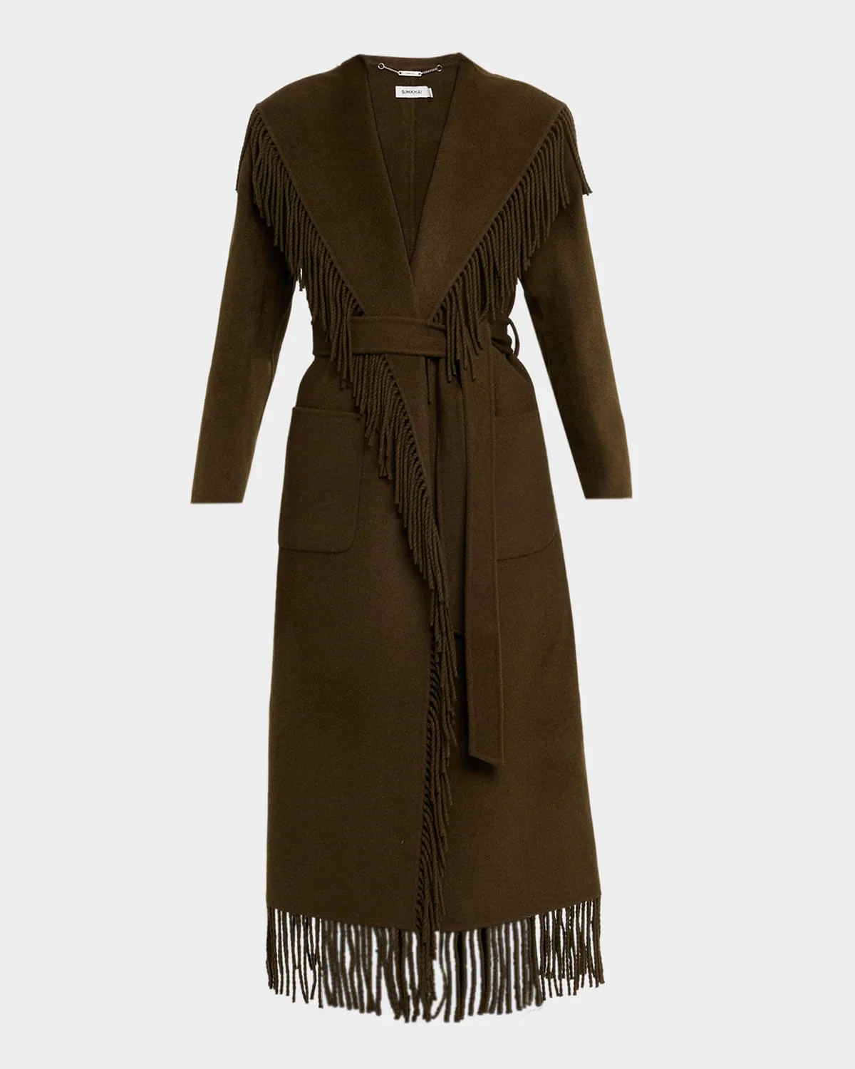 Carrie Fringe Wool Long Coat - 1