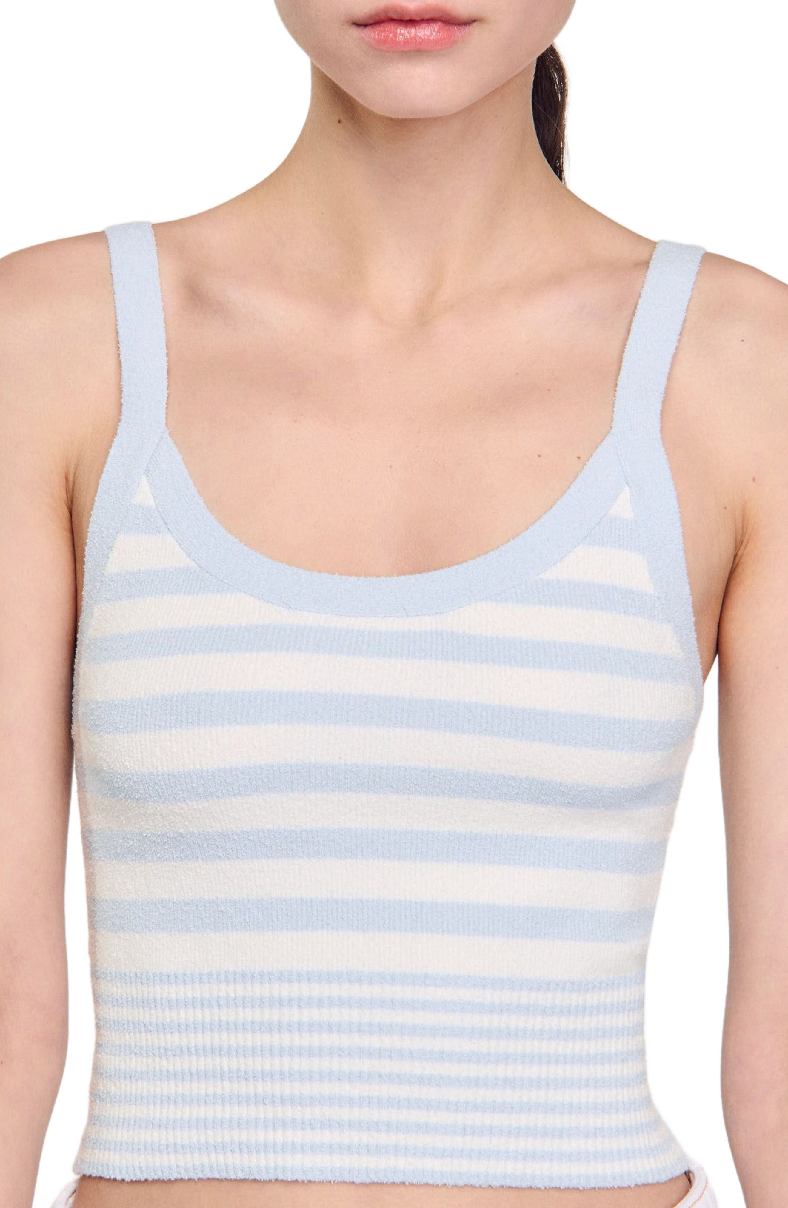 SANDRO Knit vest top in Sky Blue at Nordstrom - 4