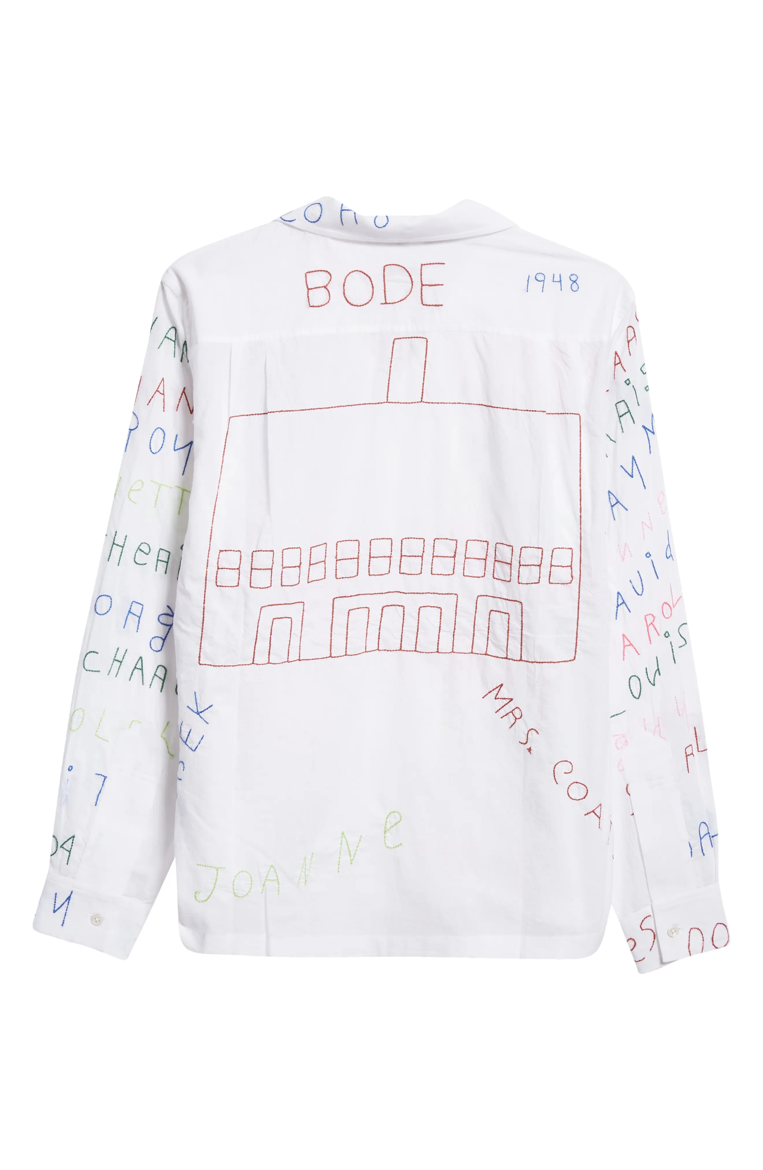 Familial Hall Embroidered Long Sleeve Camp Shirt - 7