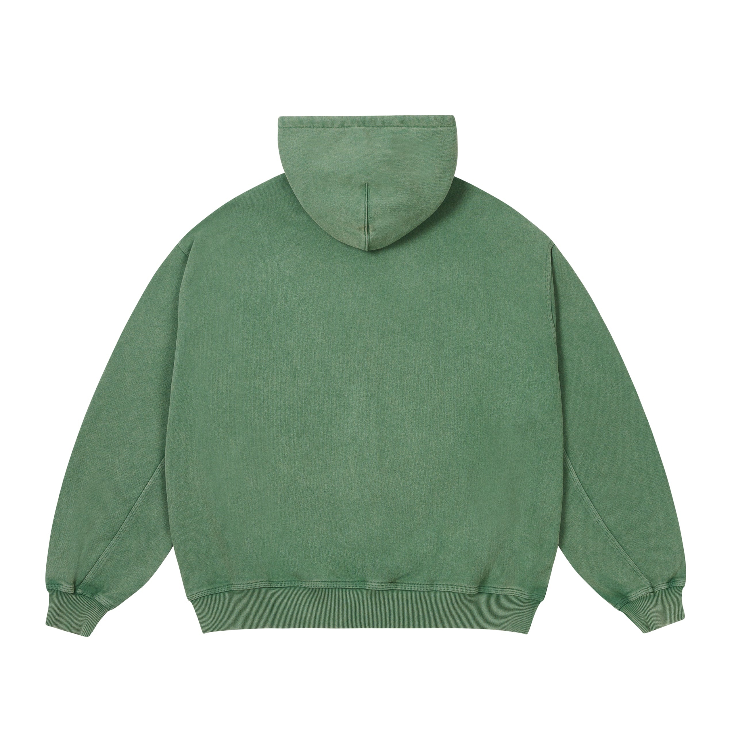 TRIPLE STITCH ZIP HOOD PIGMENT GREEN - 2