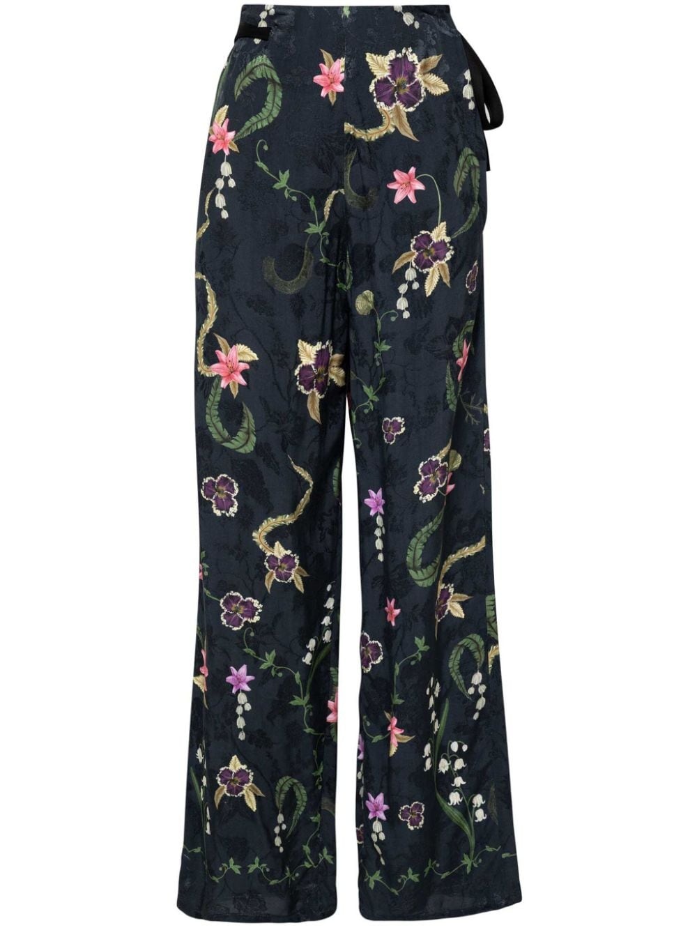 Memoria Tesoro floral-print flared trousers - 1