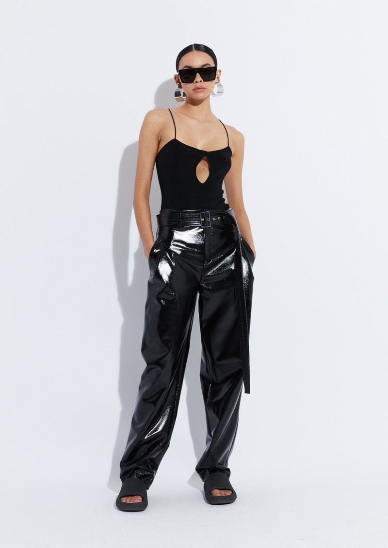 LAPOINTE Shiny Viscose Slit Bodysuit outlook