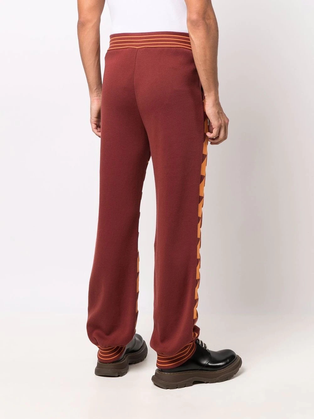 chevron-jacquard track pants - 4