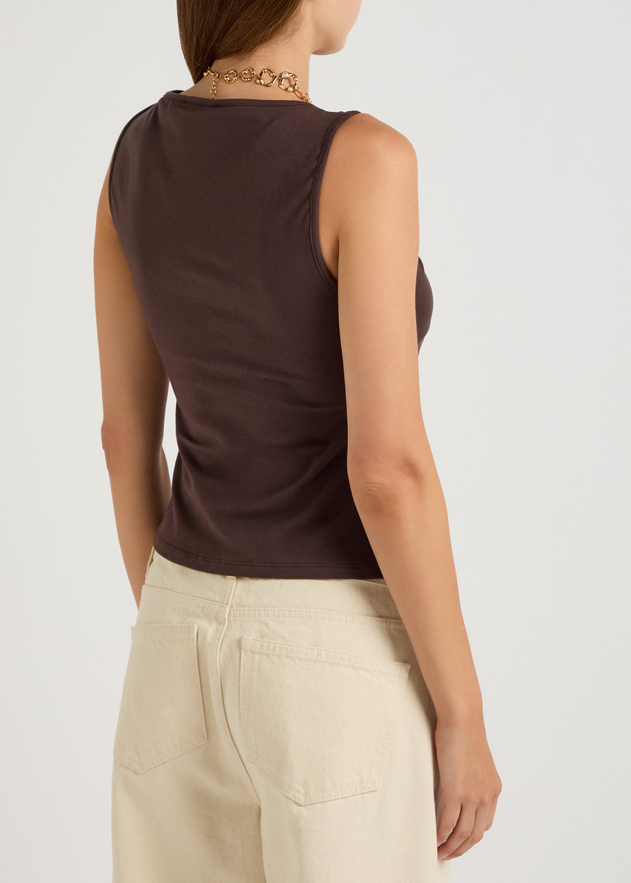 Reformation Tefi Knotted Stretch-cotton top - 3