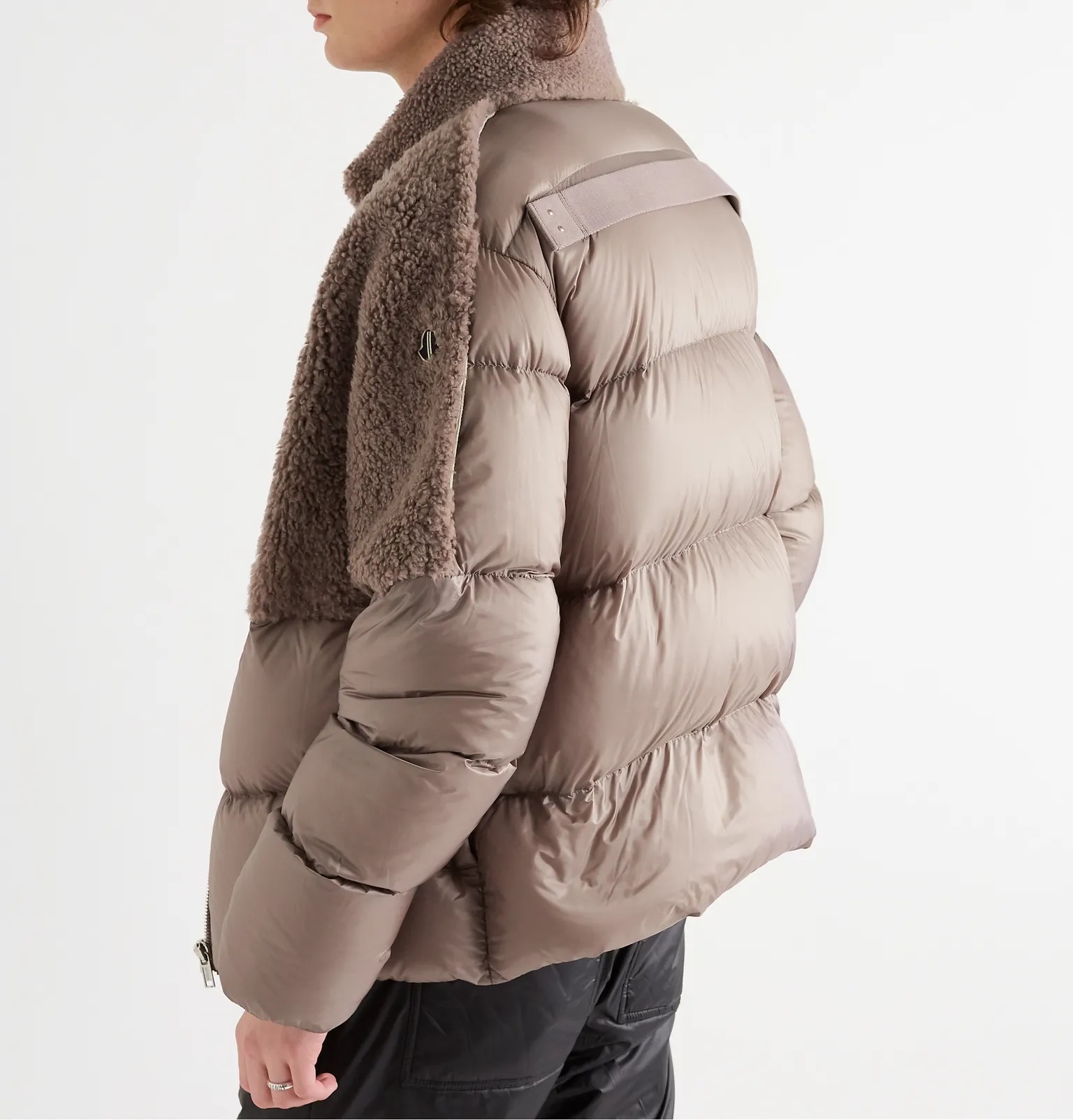 + Moncler Coyote Logo-Appliquéd Quilted Shell and Shearling Down Jacket - 4