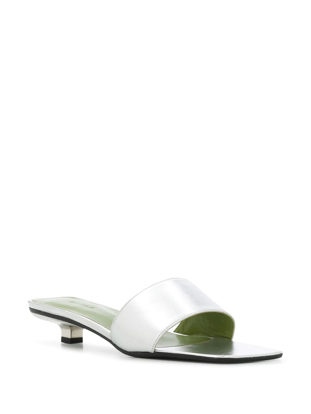 metallic low heel sandals - 2