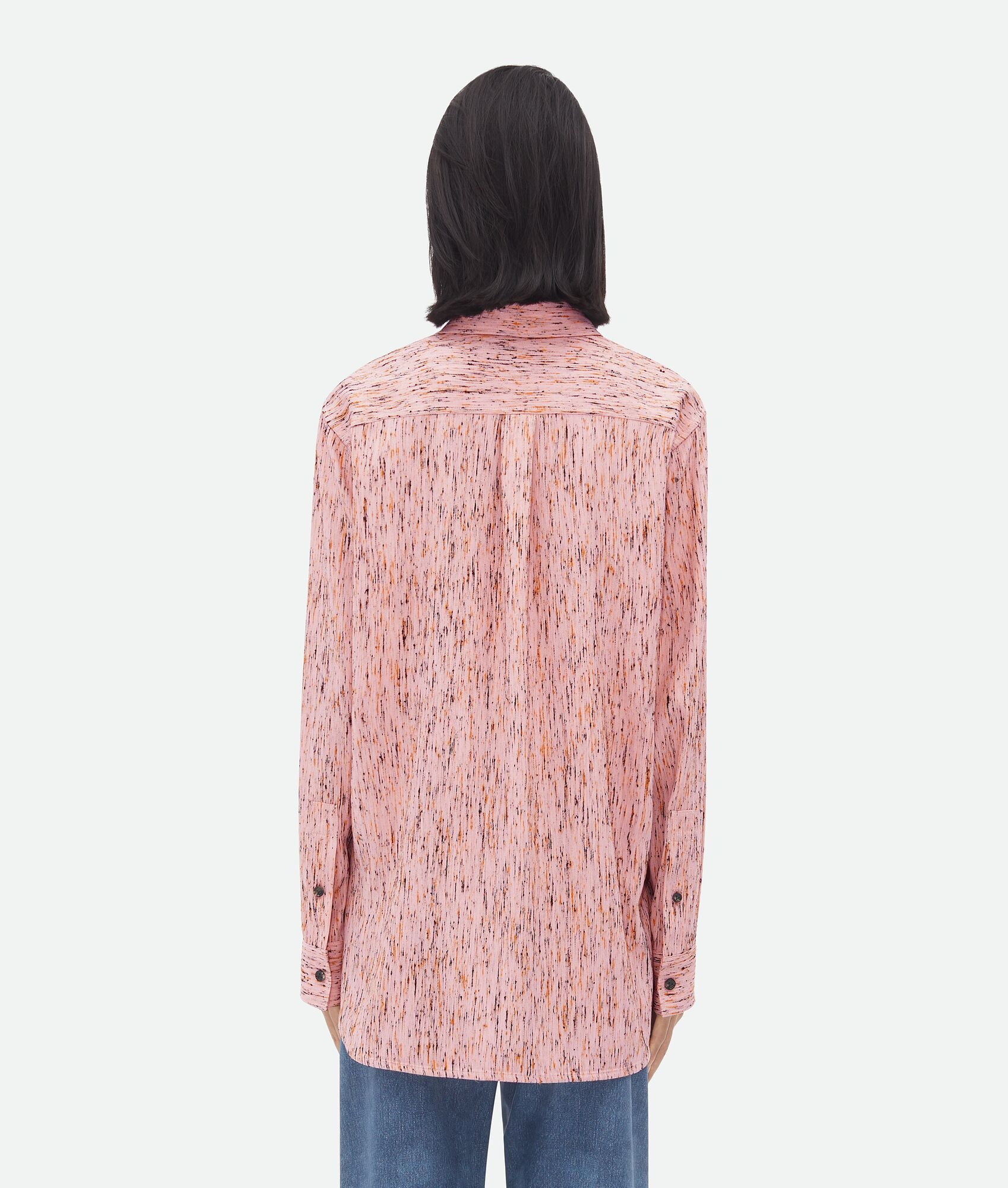 Textured Viscose Stripe Shirt With "BV" Embroidery - 3