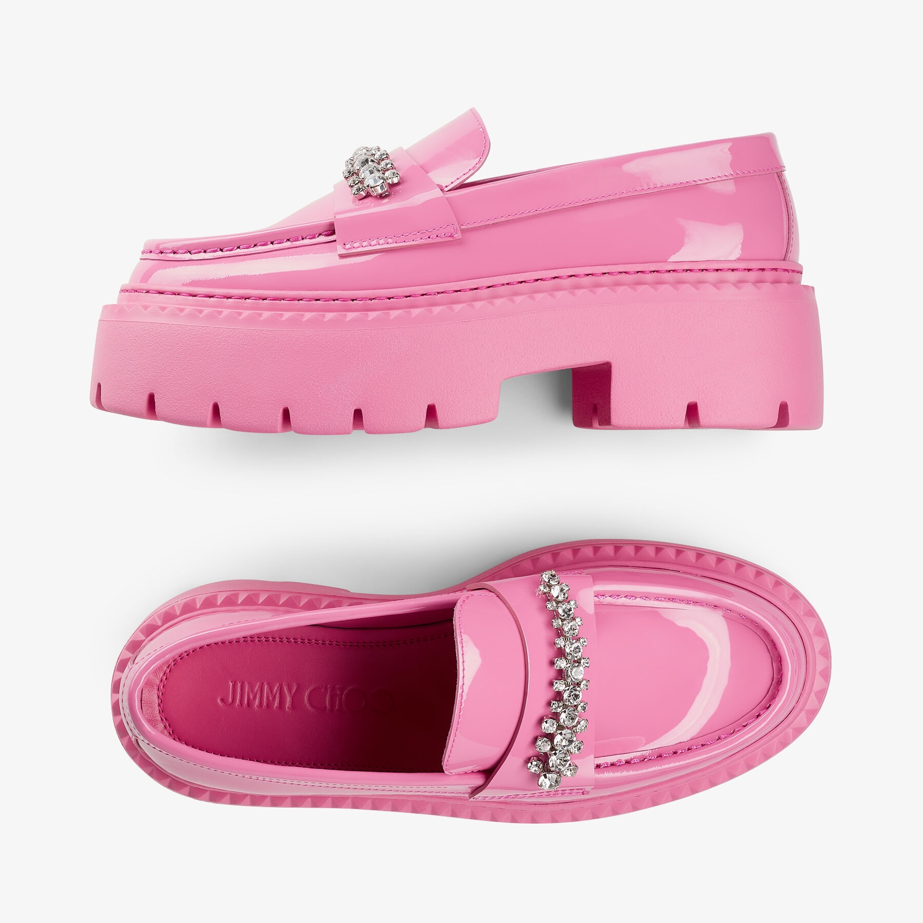 Bryer Loafer Flat
Candy Pink Patent Leather Loafers with Crystal Embellishment - 5