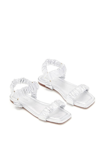 ULLA JOHNSON Isabella ruched leather sandals outlook