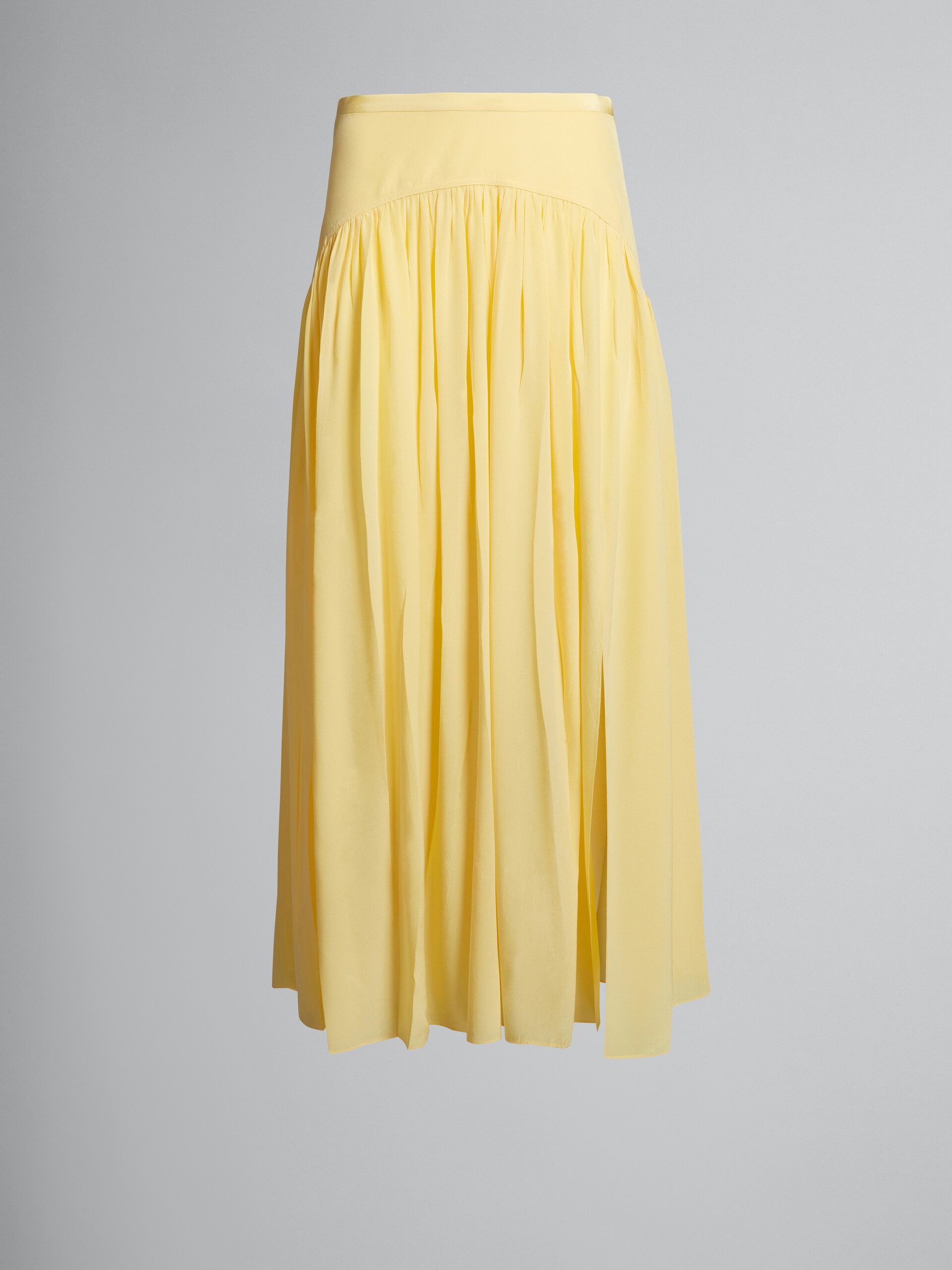 LONG SKIRT IN YELLOW SILK - 1