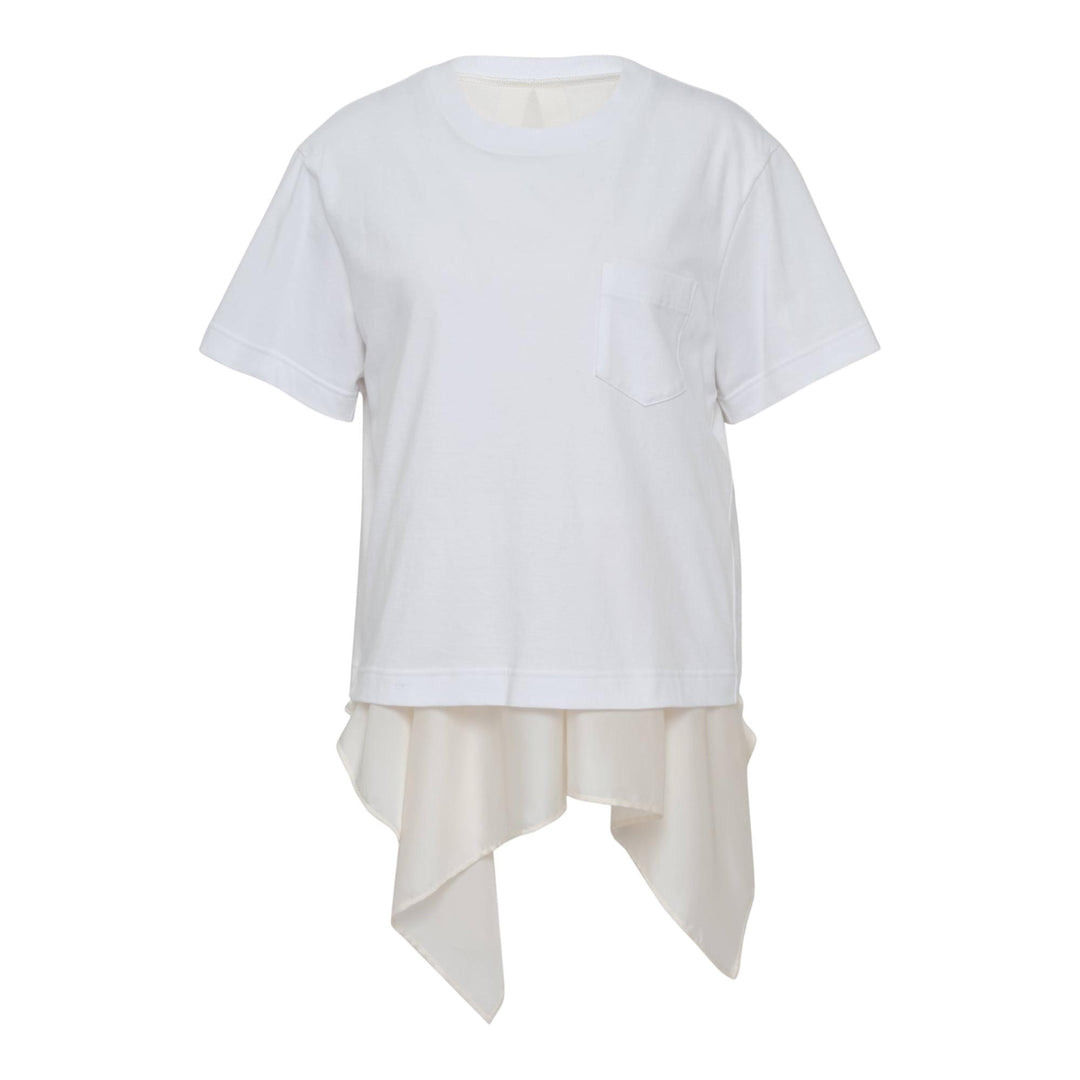 Satin X Cotton Jersey T-Shirt - 1