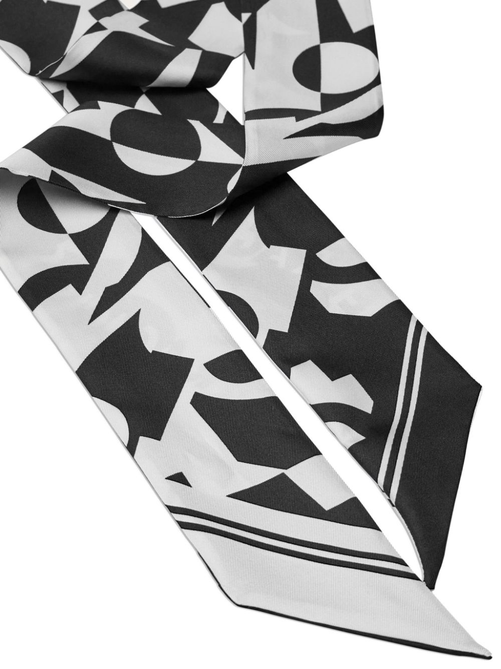 logo-print silk scarf - 2