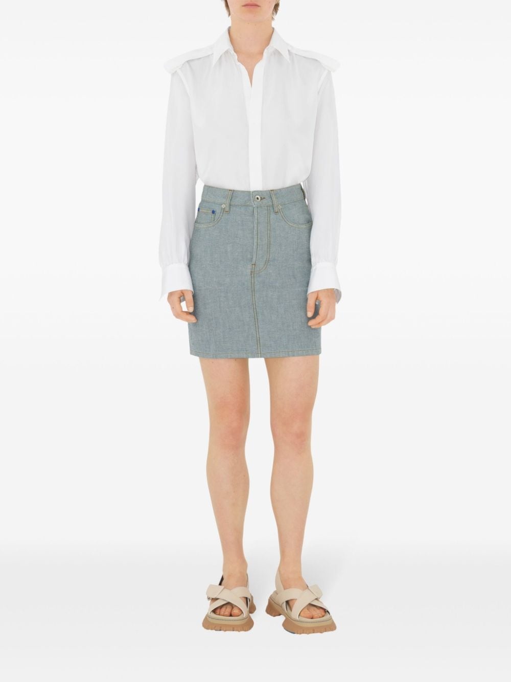 EKD-jacquard denim skirt - 2