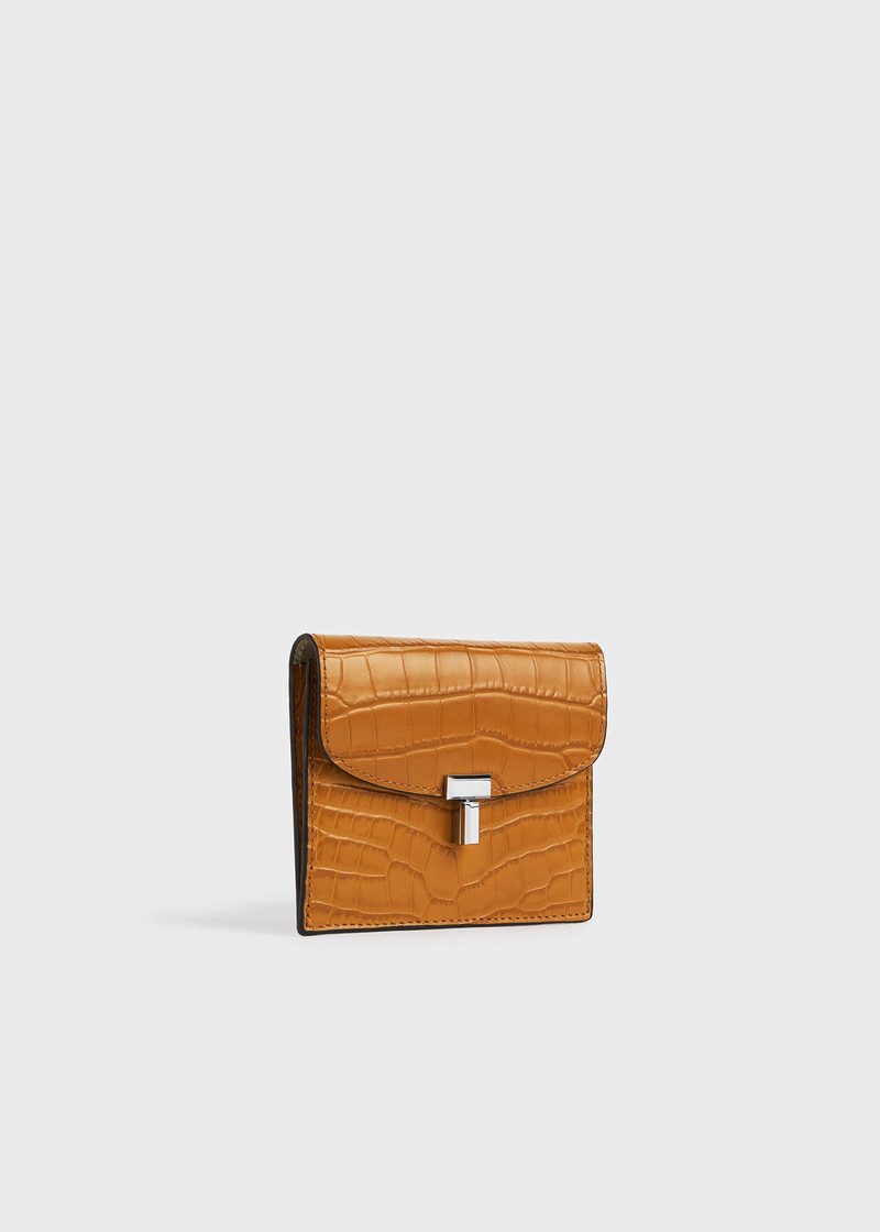T-lock croco-embossed cardholder tangerine 3