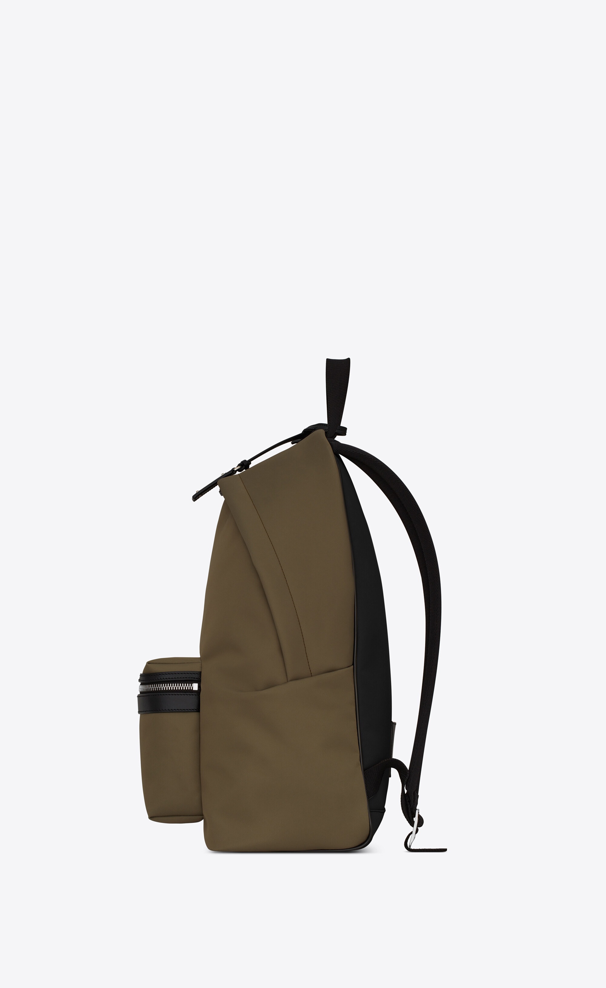 city backpack in nylon canvas and leather - 3