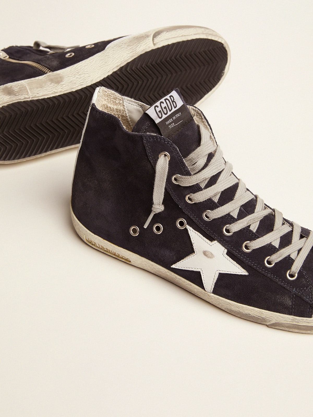 Francy sneakers in leather with leather star and heel tab - 3