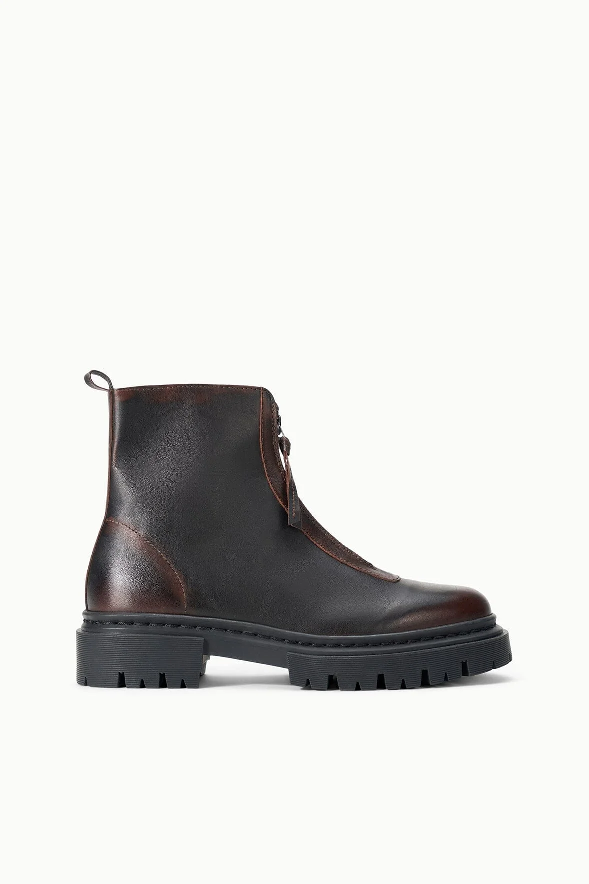 STAUD MILES ZIP ANKLE BOOT ESPRESSO DISTRESSED - 1