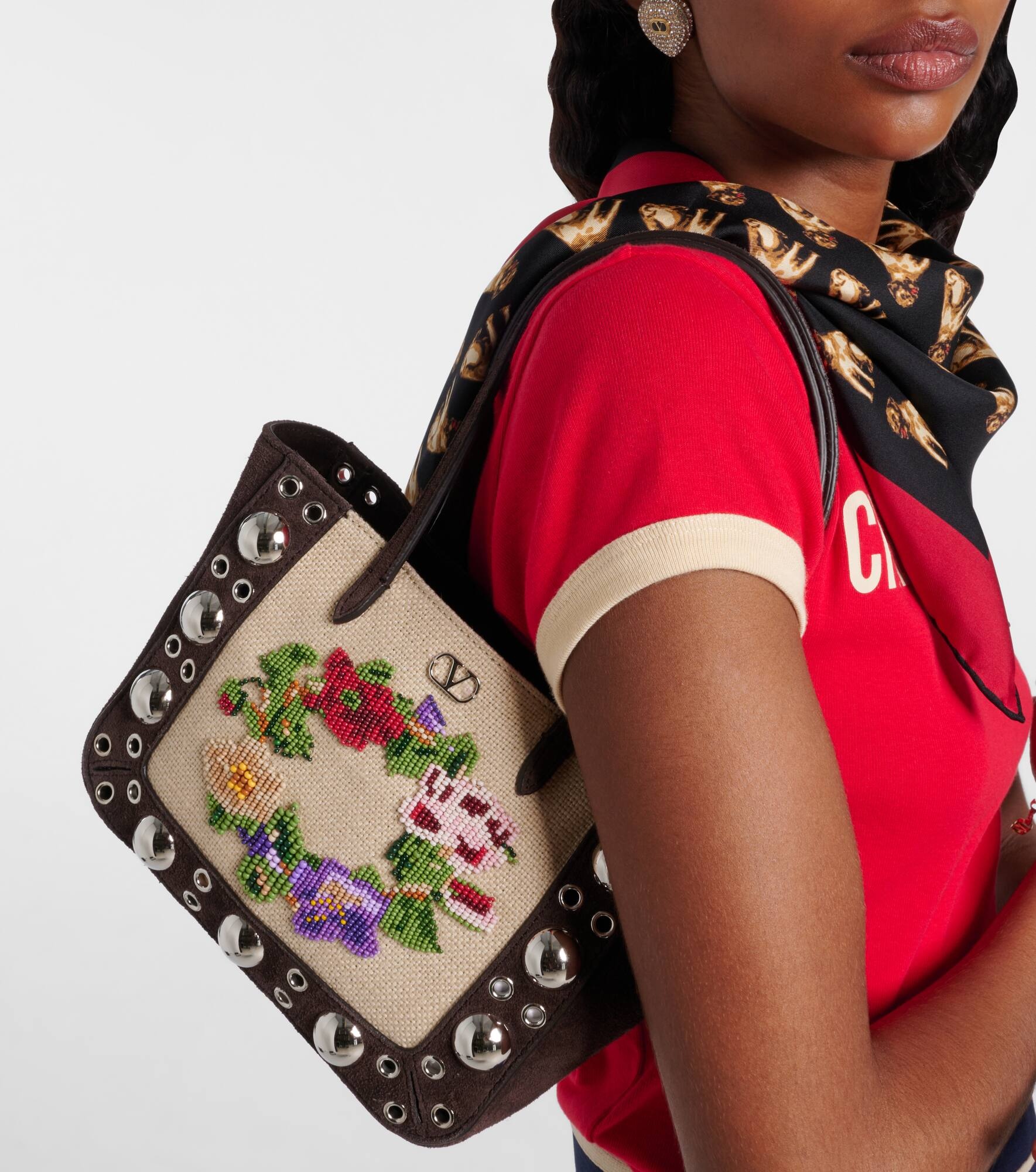 Nellcôte Mini embellished suede tote bag - 2