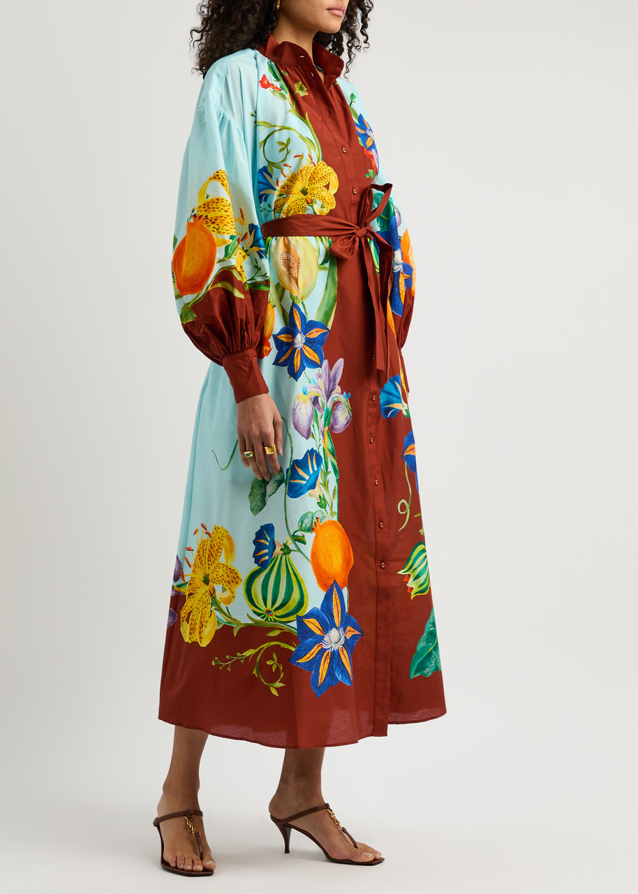Alemais Dahlia Printed Cotton-blend Midi Shirt Dress - 2