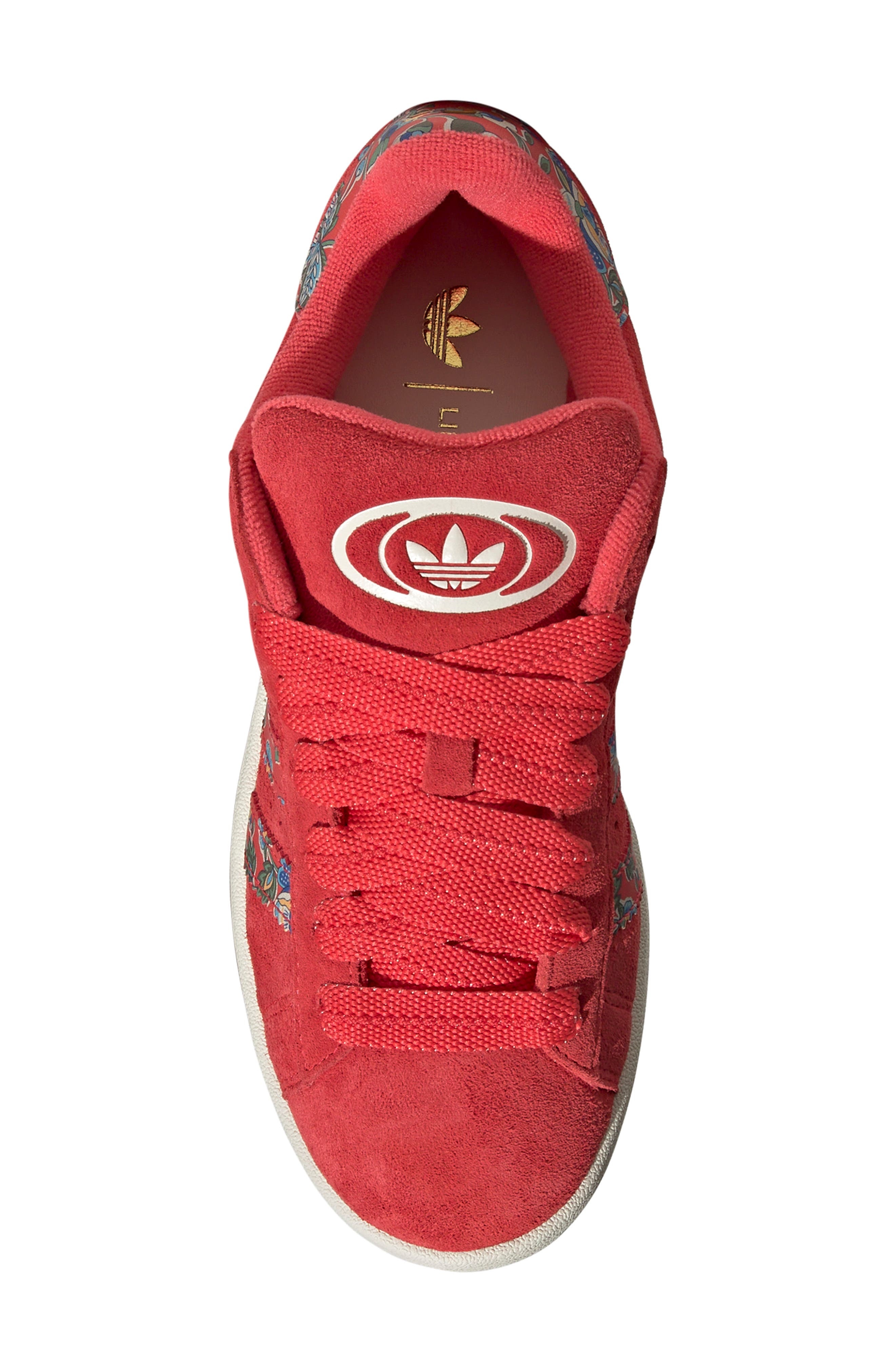 adidas x Liberty London Campus 00s Sneaker in Lucid Red/Cream White/Gold at Nordstrom - 4