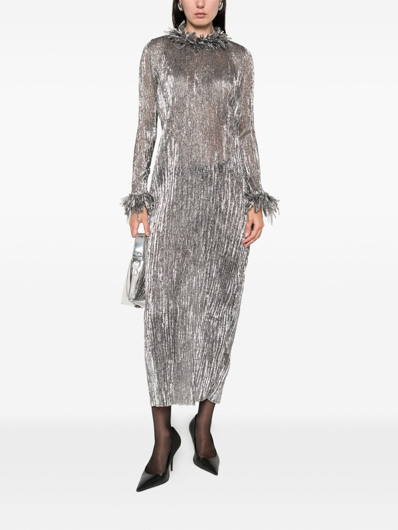 LIBEROWE fringe-plissé midi dress outlook