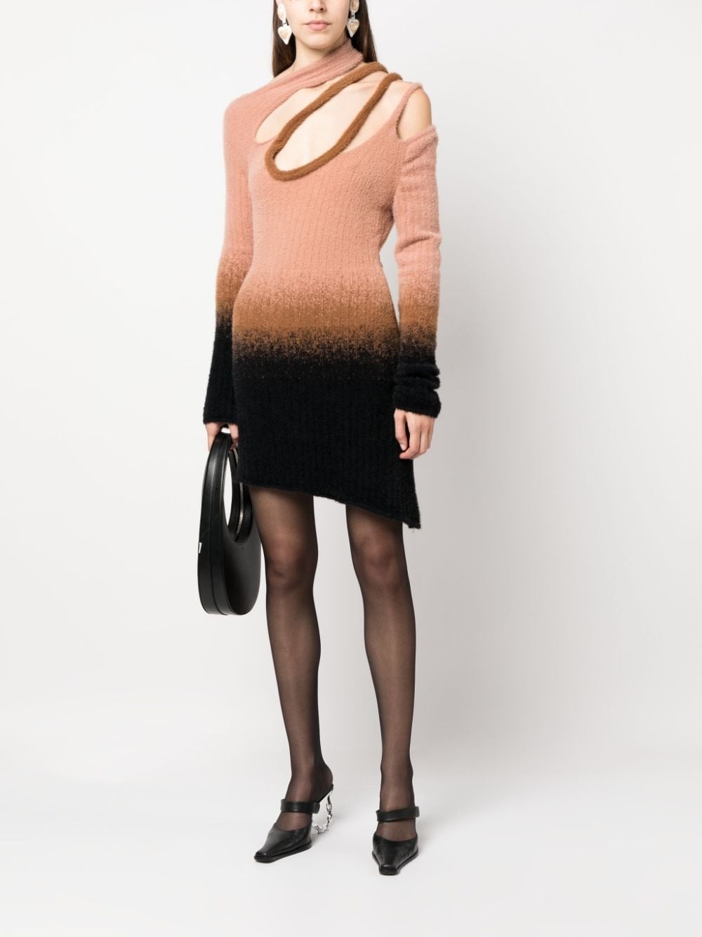 gradient-effect knitted mini dress - 2