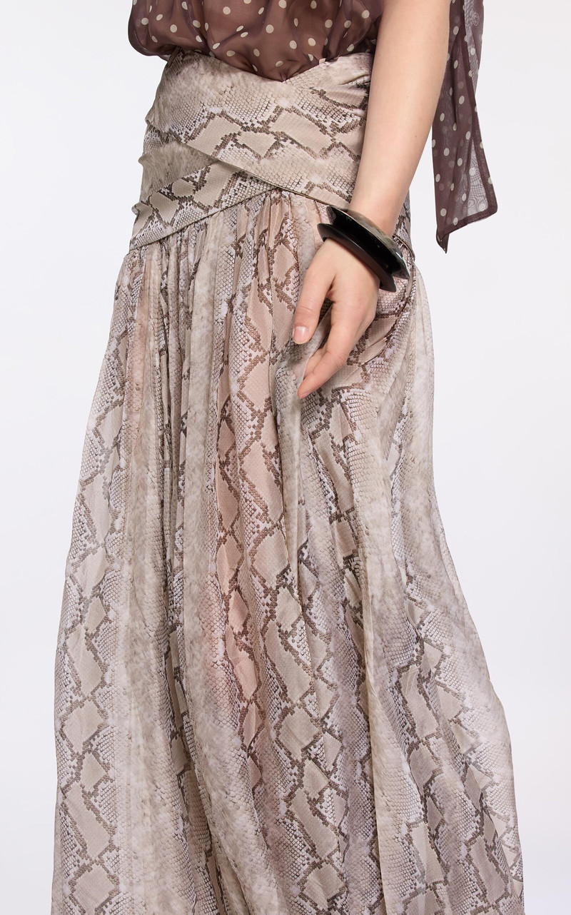 Printed Chiffon Long Skirt animal 4