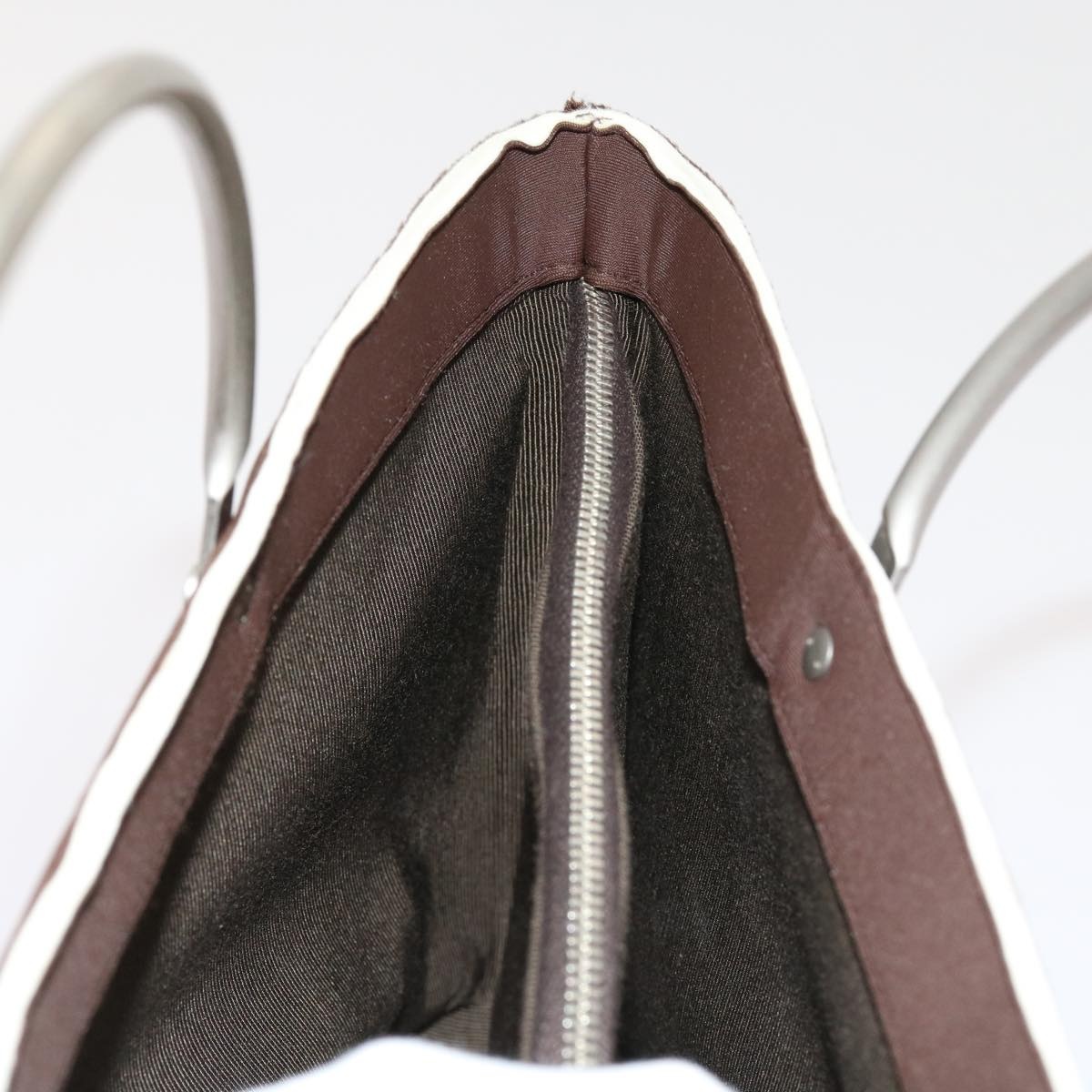 CHANEL Hand Bag Nylon Brown CC - 15