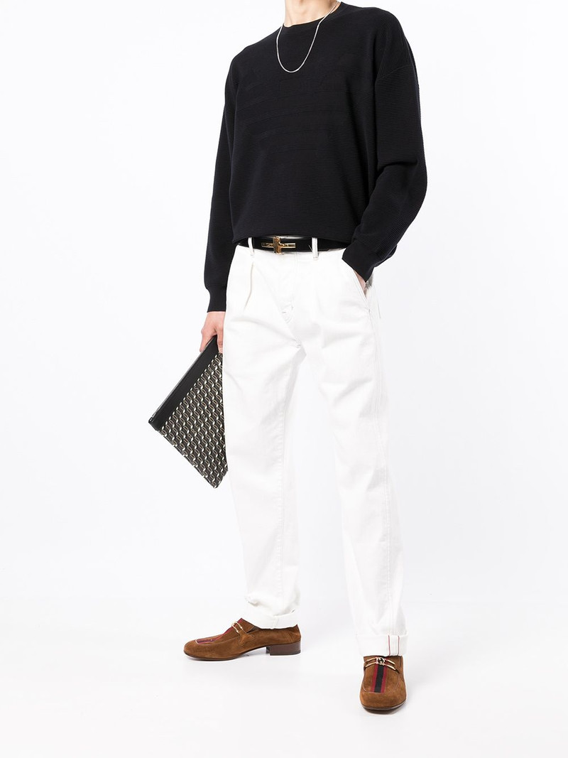 EMPORIO ARMANI Ottoman-effect Eagle jumper outlook